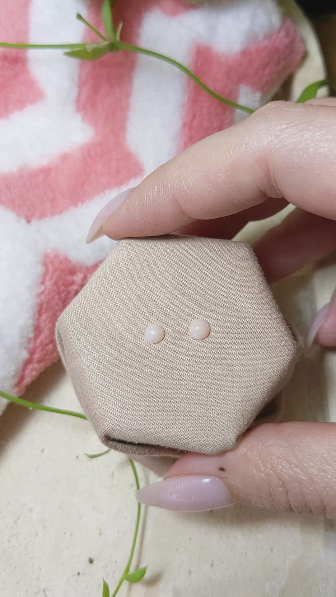 0.45 Ct.Tw.Total Carat Weight Cabochon Coral Pair from Italy Size Video