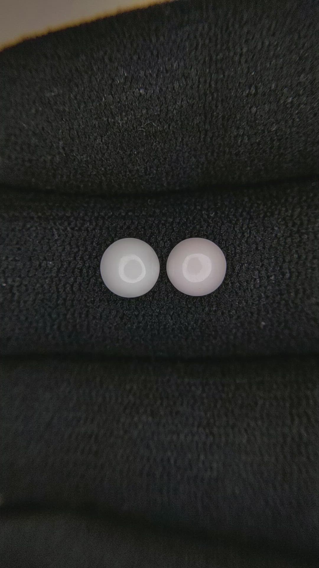 0.84 Ct.Tw.Total Carat Weight Cabochon Coral Pair from Italy Size Video