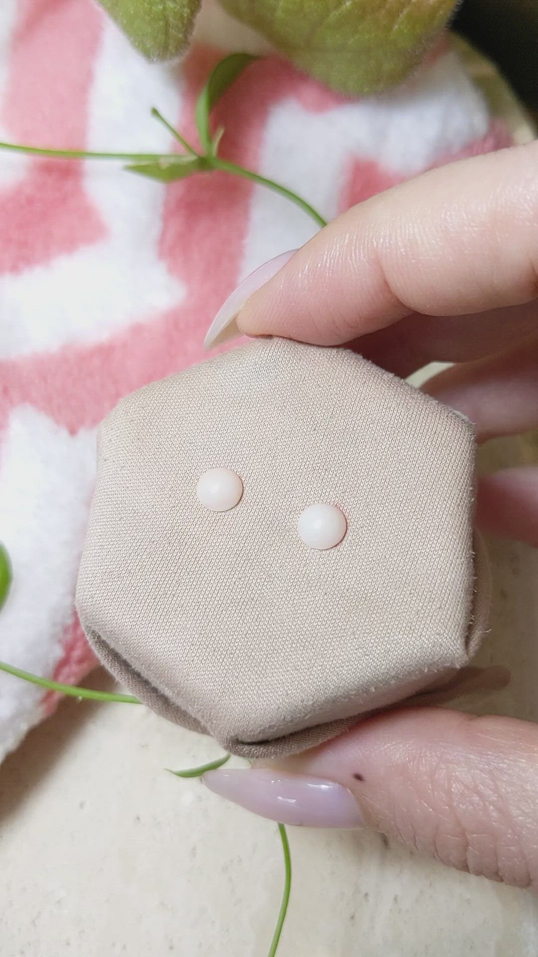 0.84 Ct.Tw.Total Carat Weight Cabochon Coral Pair from Italy Size Video