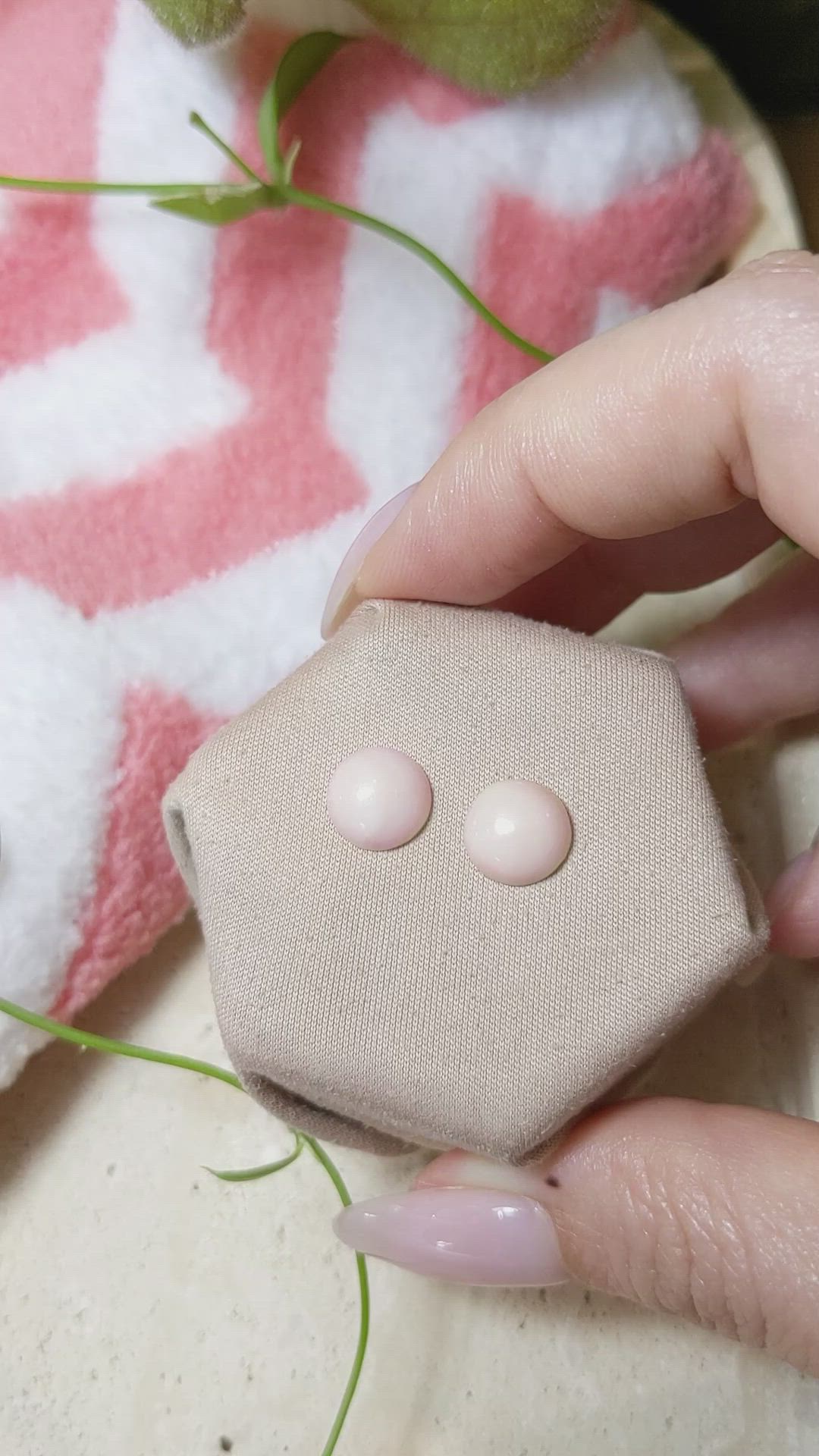 4.66&nbsp;Ct.Tw.Total Carat Weight Cabochon Coral Pair from Italy Size Video