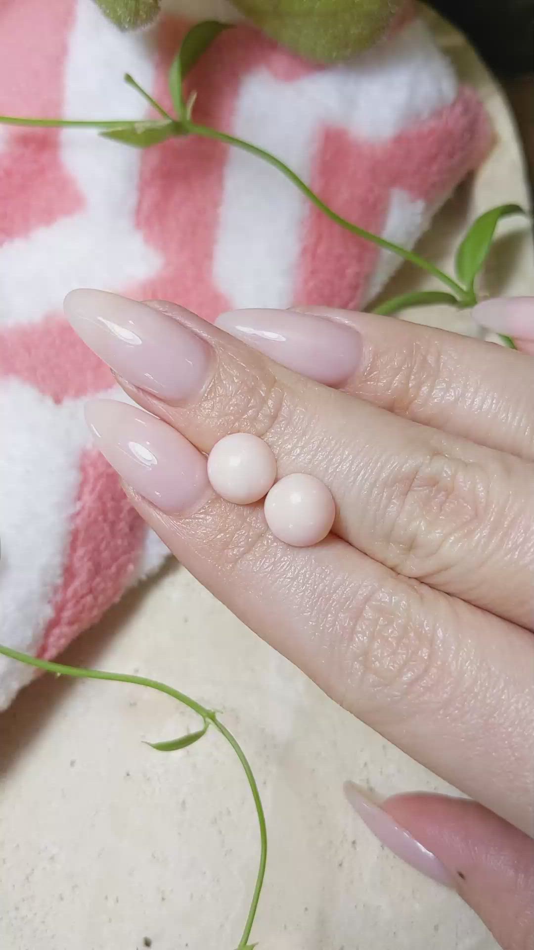 4.66&nbsp;Ct.Tw.Total Carat Weight Cabochon Coral Pair from Italy Size Video