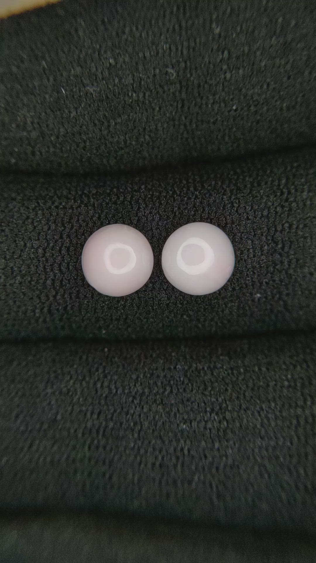 1.57 Ct.Tw.Total Carat Weight Cabochon Coral Pair from Italy Size Video