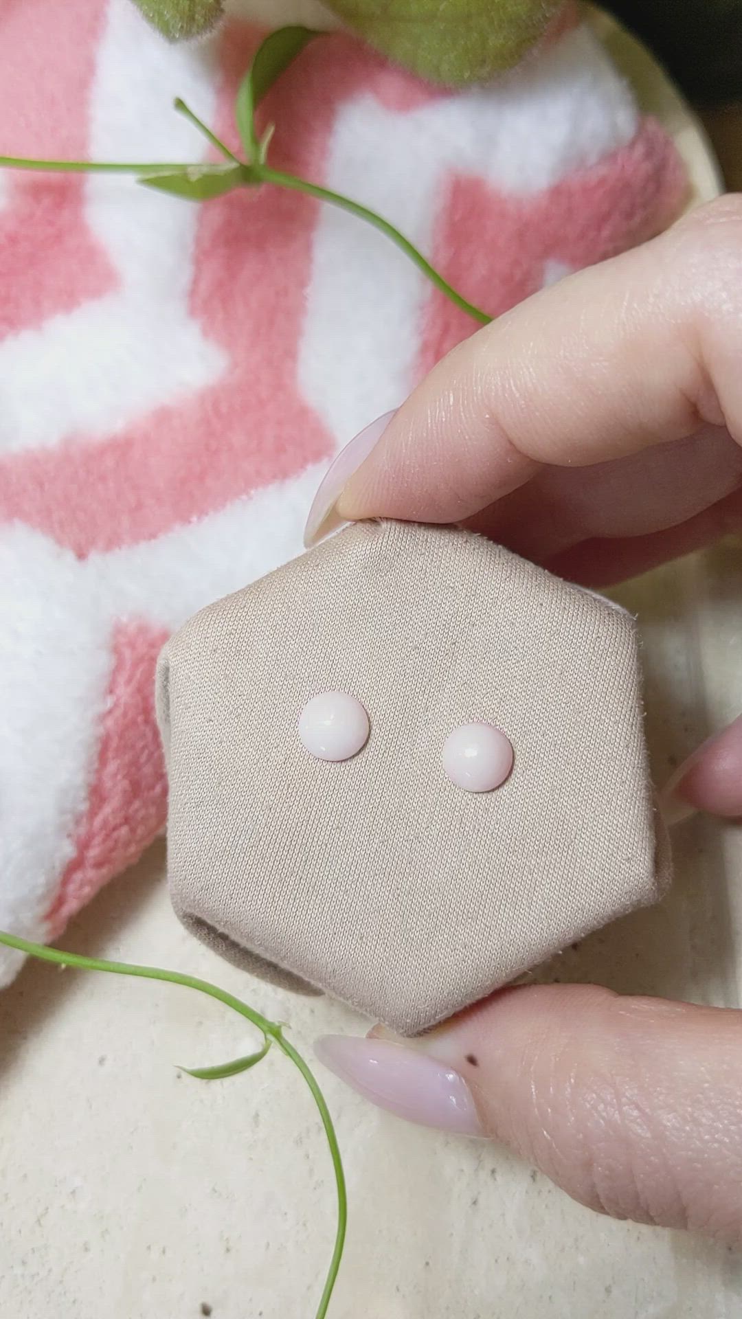 1.57 Ct.Tw.Total Carat Weight Cabochon Coral Pair from Italy Size Video