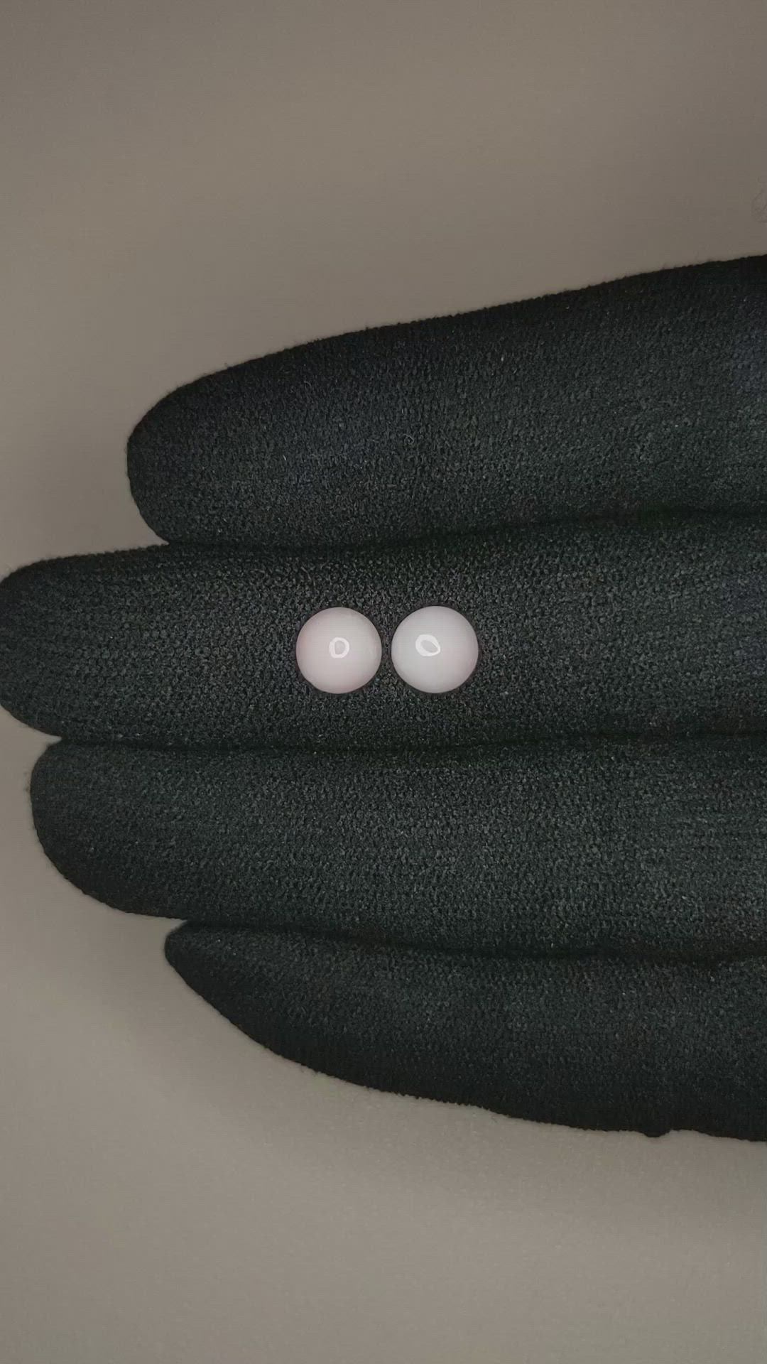 1.57 Ct.Tw.Total Carat Weight Cabochon Coral Pair from Italy Size Video