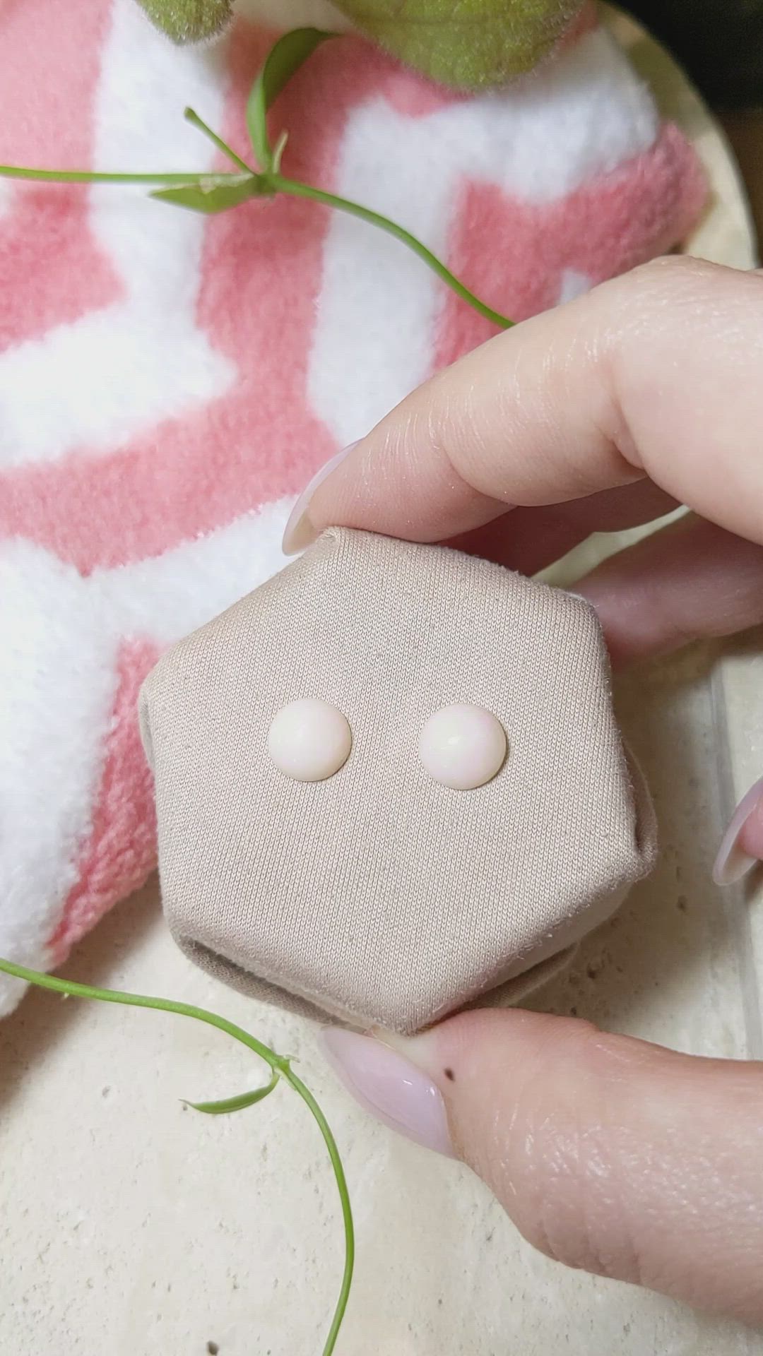 3.62&nbsp;Ct.Tw.Total Carat Weight Cabochon Coral Pair from Italy Size Video