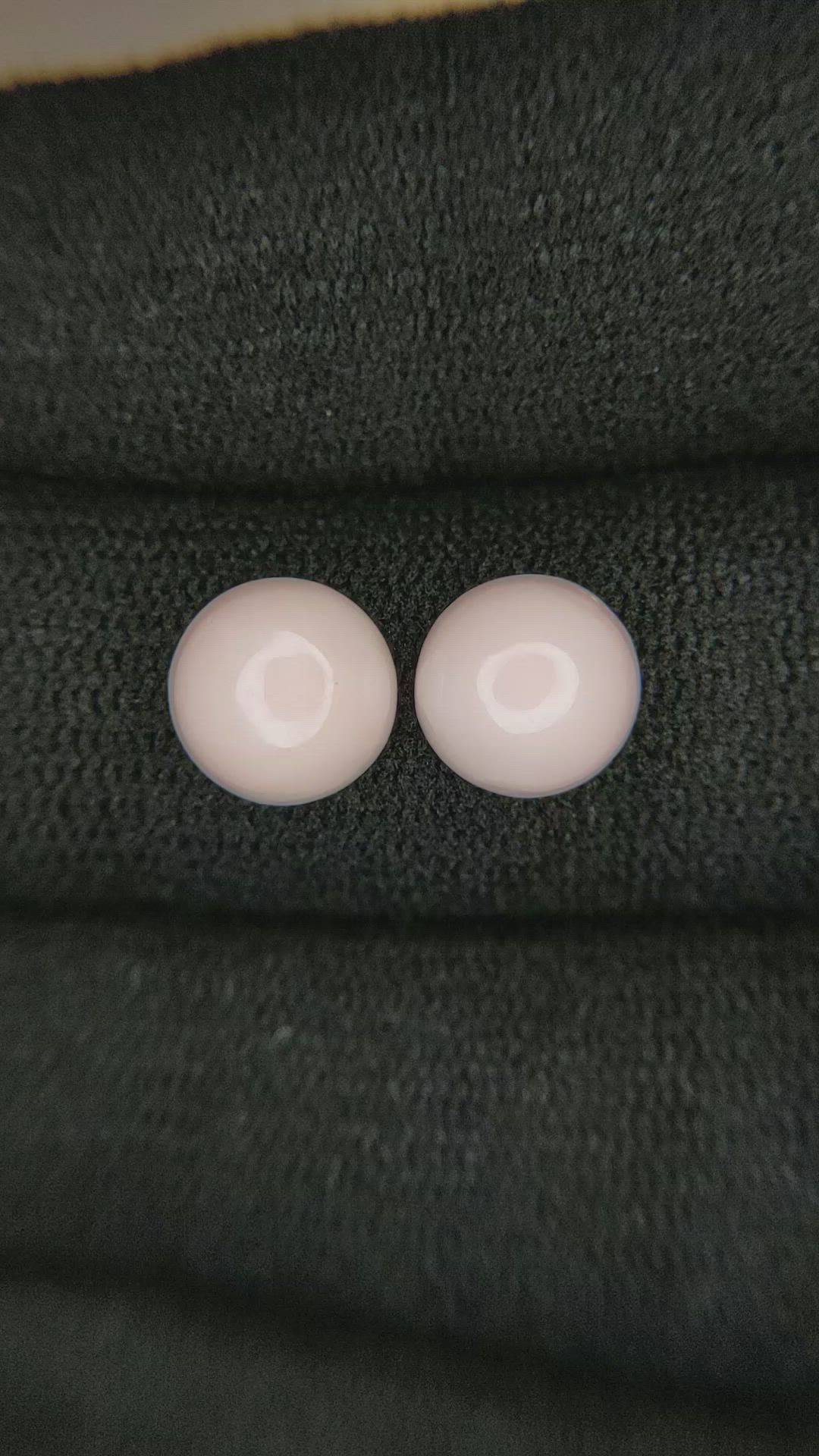 3.62&nbsp;Ct.Tw.Total Carat Weight Cabochon Coral Pair from Italy Size Video