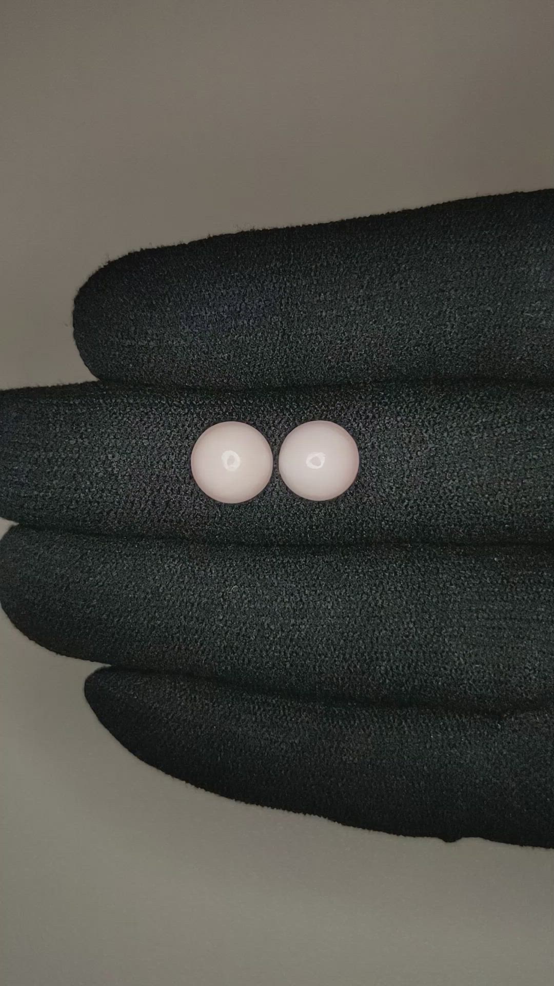 3.62&nbsp;Ct.Tw.Total Carat Weight Cabochon Coral Pair from Italy Size Video