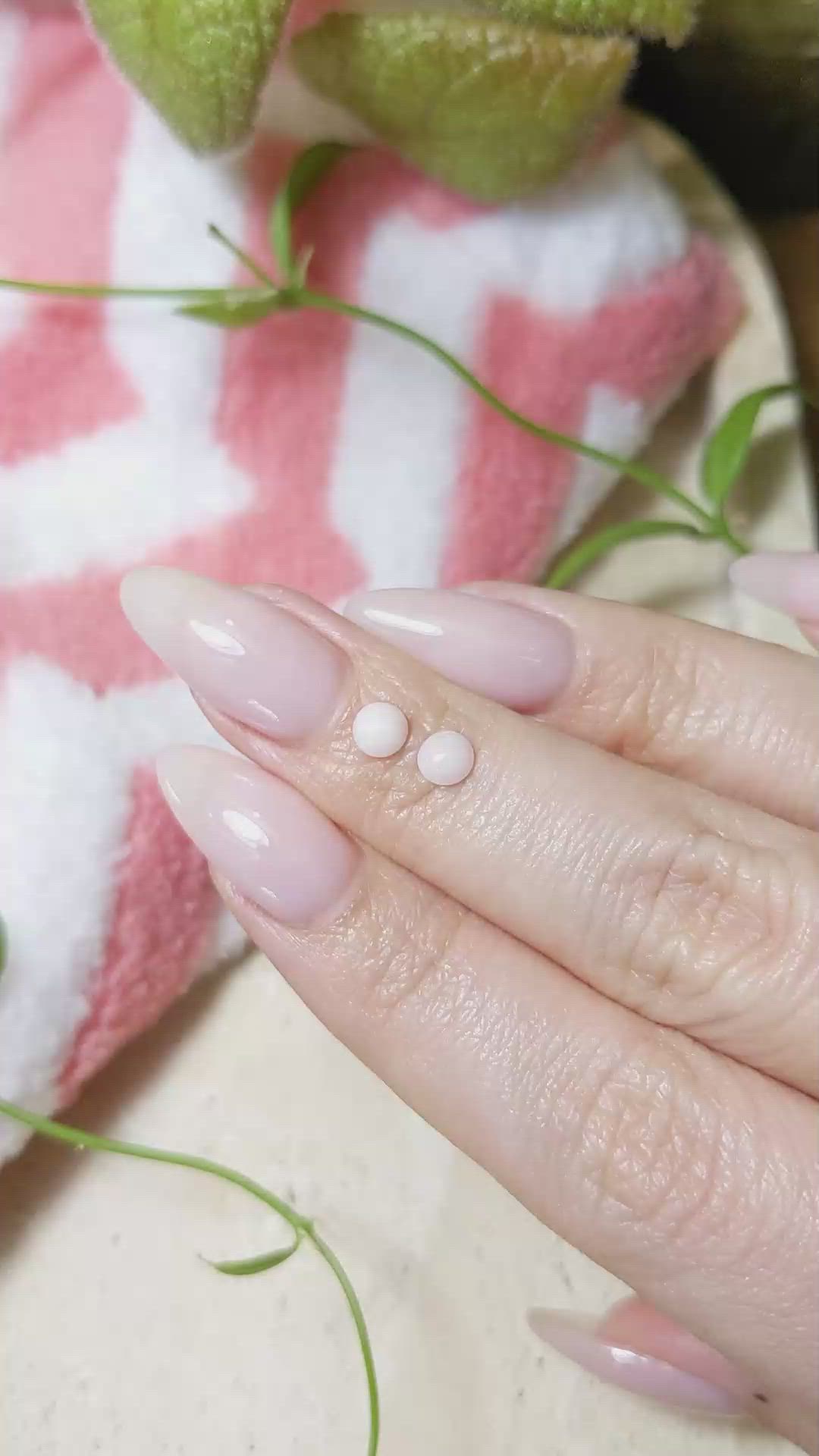 0.51 Ct.Tw.Total Carat Weight Cabochon Coral Pair from Italy Size Video