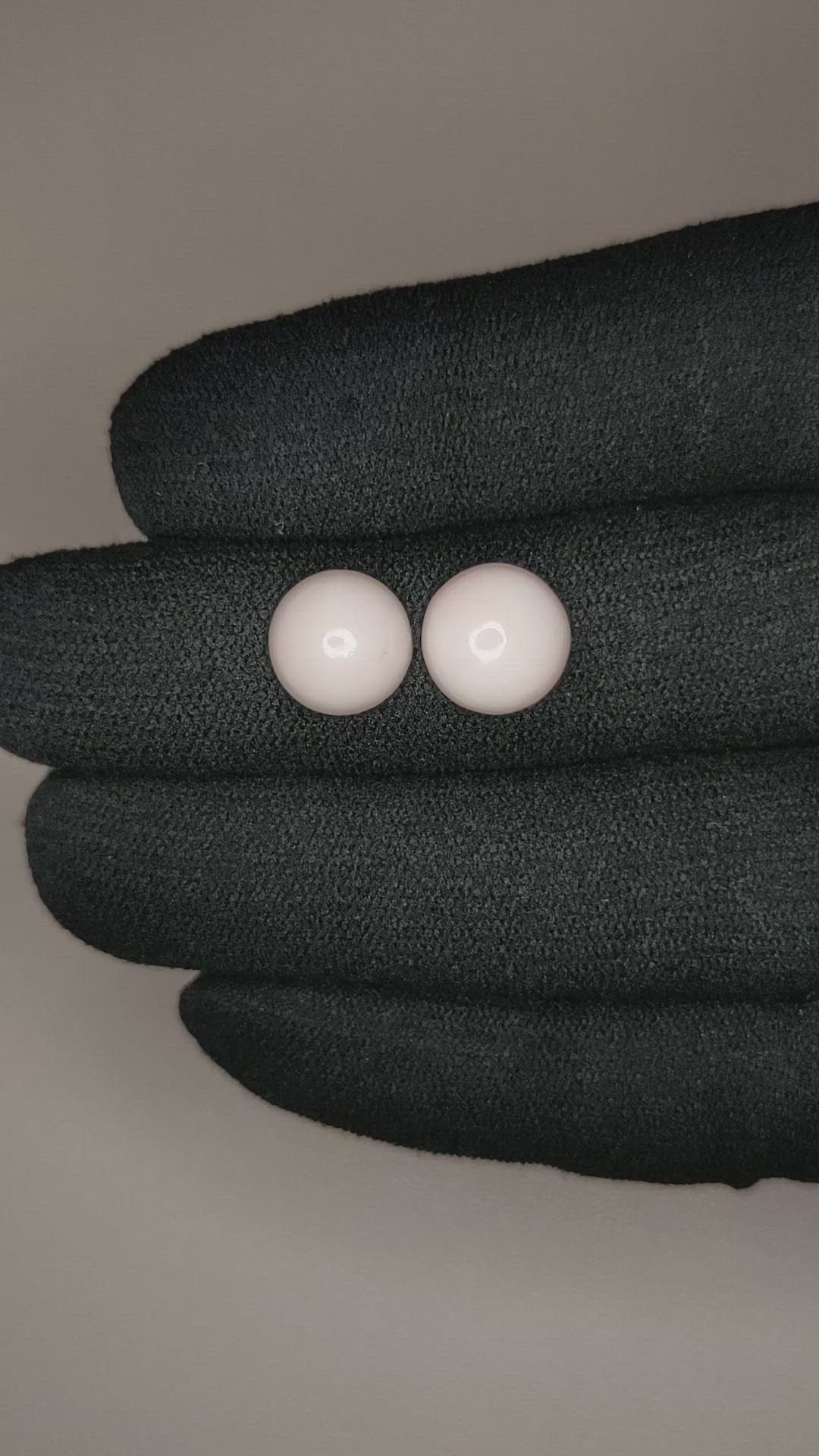 5.78 Ct.Tw.Total Carat Weight Cabochon Coral Pair from Italy Size Video