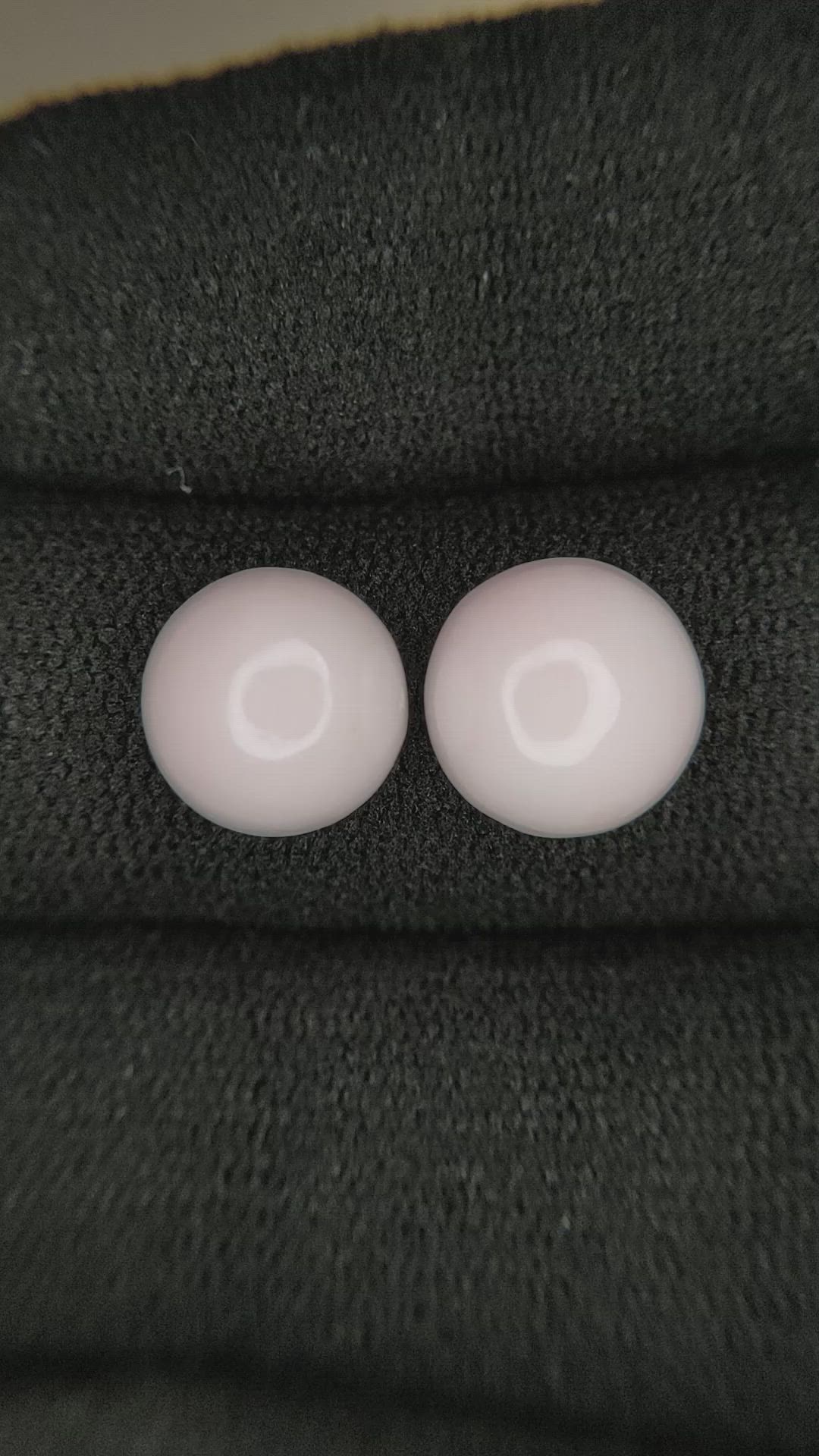 5.78 Ct.Tw.Total Carat Weight Cabochon Coral Pair from Italy Size Video