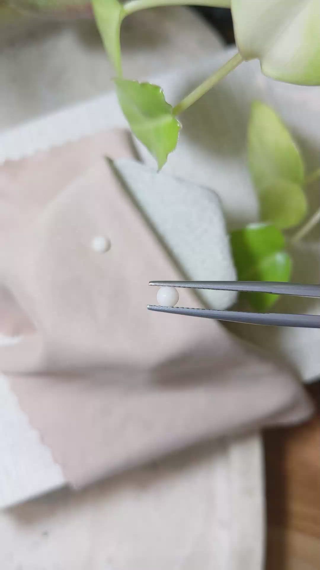 0.33 Ct.Tw.Total Carat Weight Cabochon Coral Pair from Italy Size Video