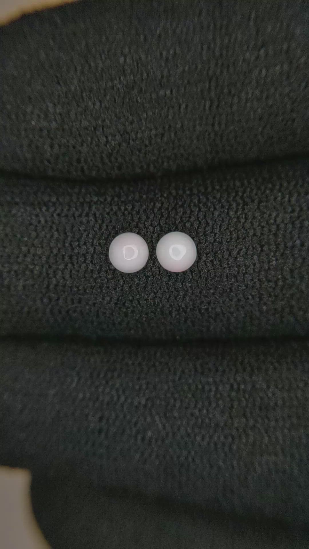 0.33 Ct.Tw.Total Carat Weight Cabochon Coral Pair from Italy Size Video