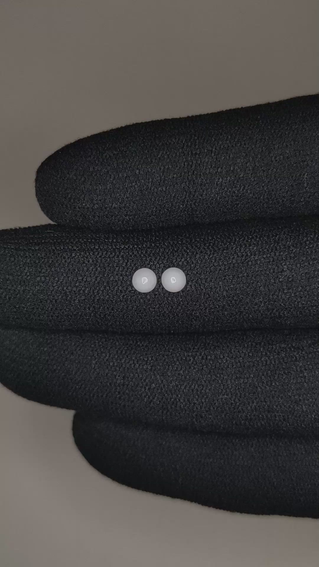 0.33 Ct.Tw.Total Carat Weight Cabochon Coral Pair from Italy Size Video