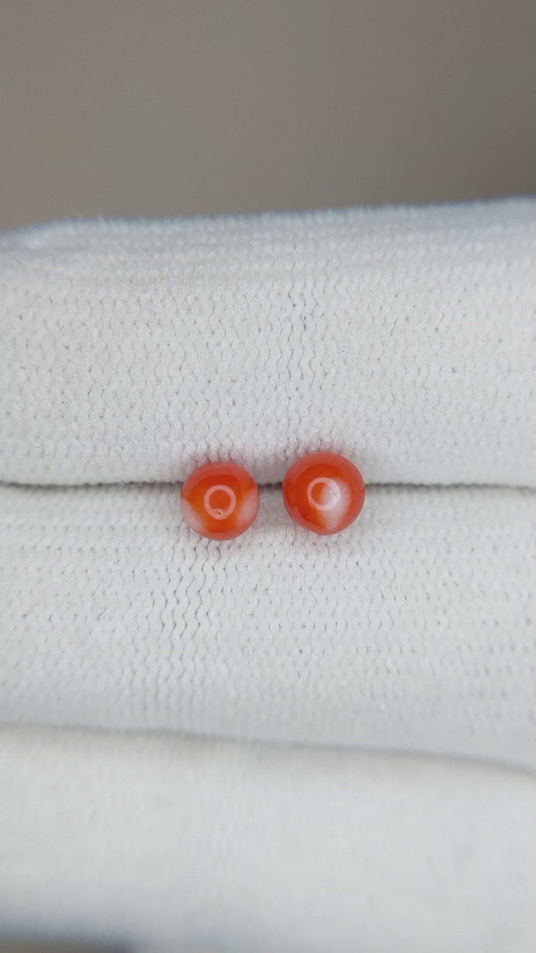 1.18&nbsp;Ct.Tw.Total Carat Weight Coral Pair from Italy Size Video