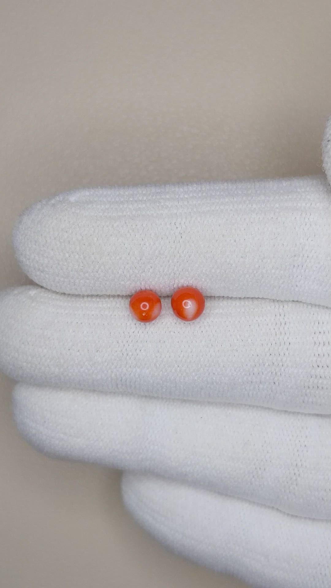 1.18&nbsp;Ct.Tw.Total Carat Weight Coral Pair from Italy Size Video