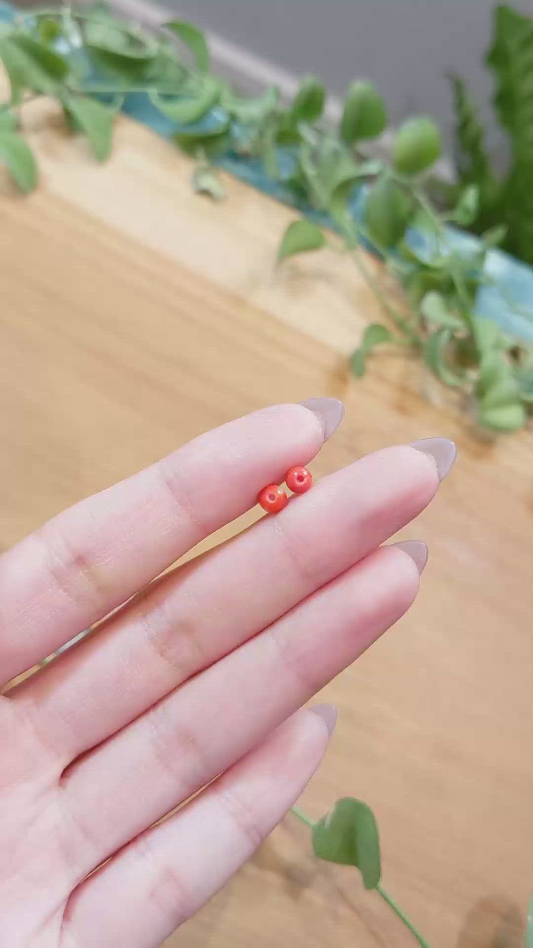 1.18&nbsp;Ct.Tw.Total Carat Weight Coral Pair from Italy Size Video