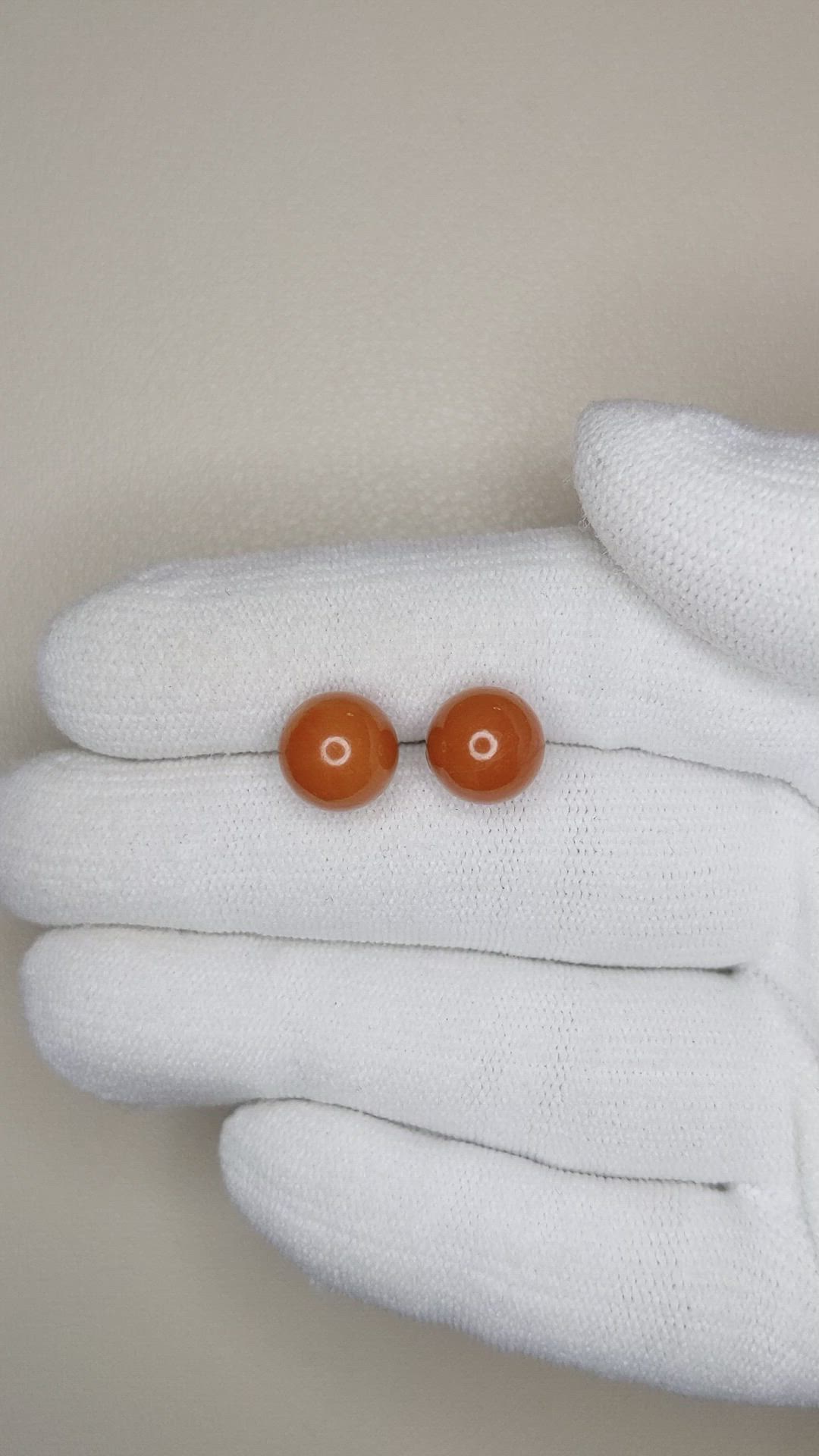 10.81&nbsp;Ct.Tw.Total Carat Weight Cabochon Coral Pair from Italy Size Video