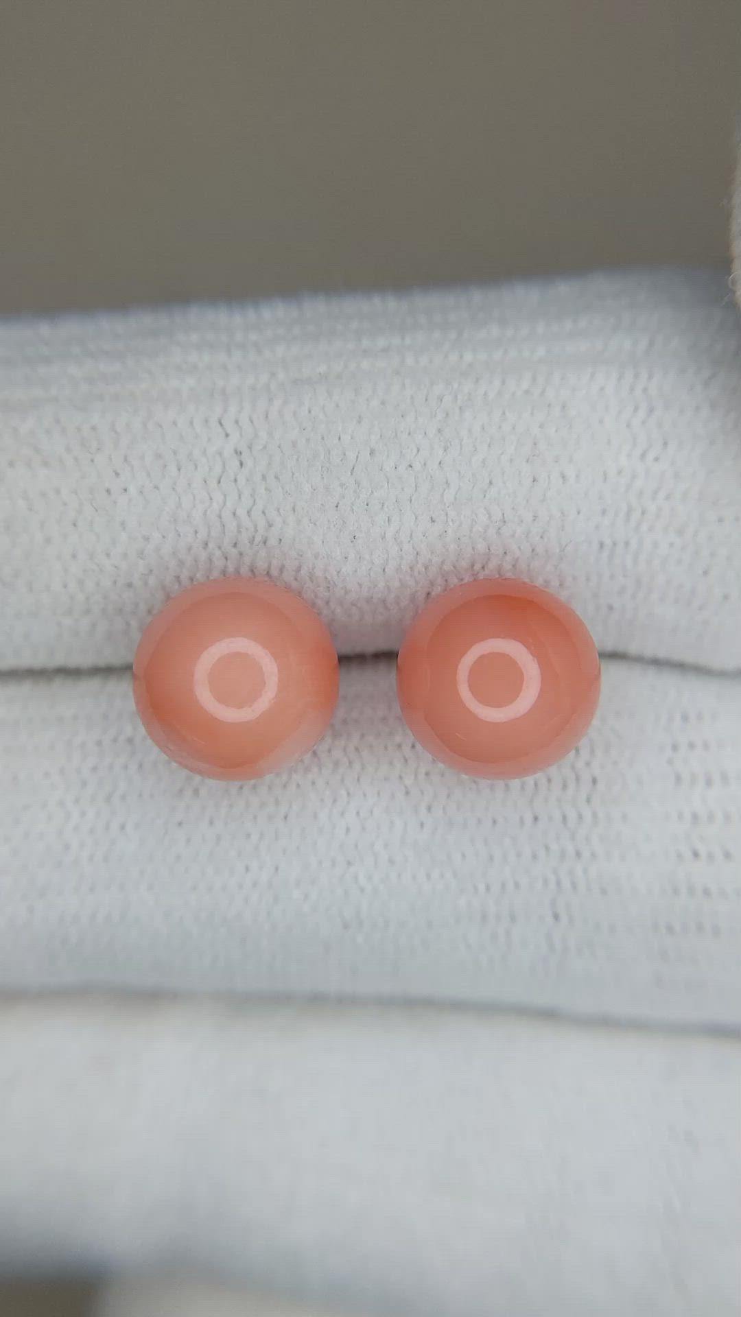 7.51 Ct.Tw.Total Carat Weight Coral Pair from Italy Size Video