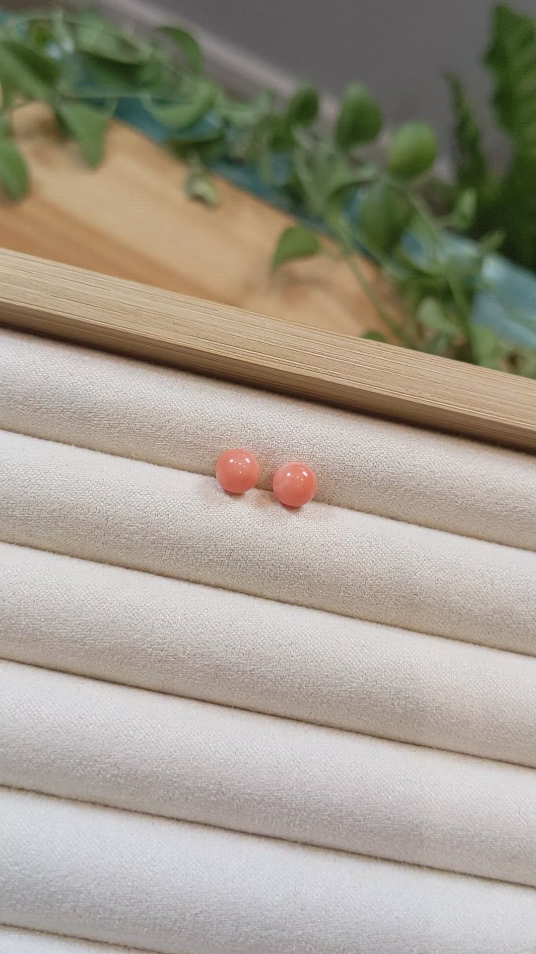 3.57 Ct.Tw.Total Carat Weight Coral Pair from Italy Size Video