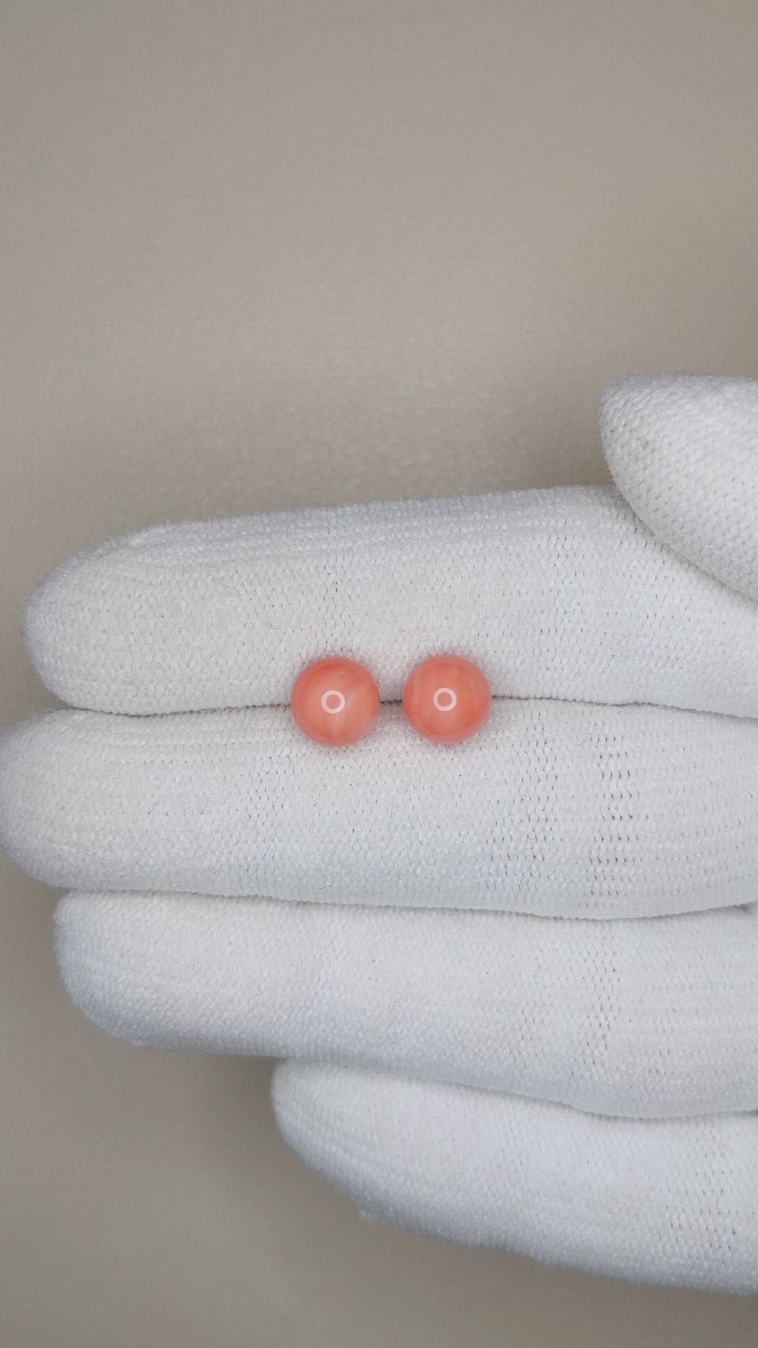 3.57 Ct.Tw.Total Carat Weight Coral Pair from Italy Size Video