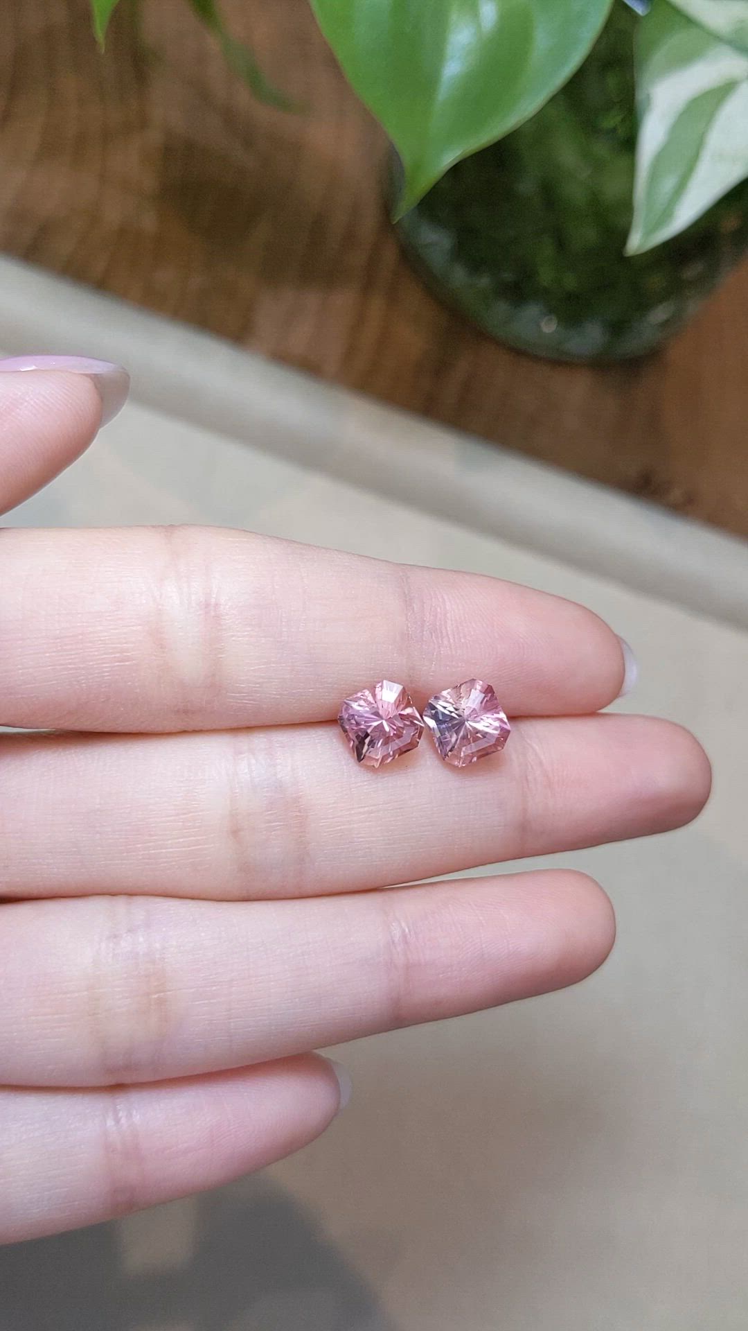 3.68&nbsp;Ct.Tw.Total Carat Weight Pink Tourmaline Pair from Afghanistan Size Video