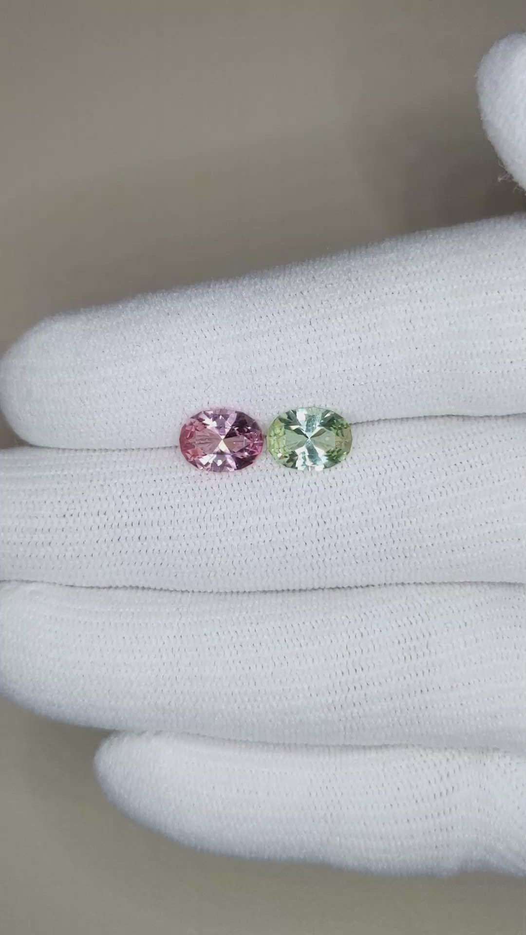 2.56&nbsp;Ct.Tw.Total Carat Weight Tourmaline Pair from Afghanistan Size Video