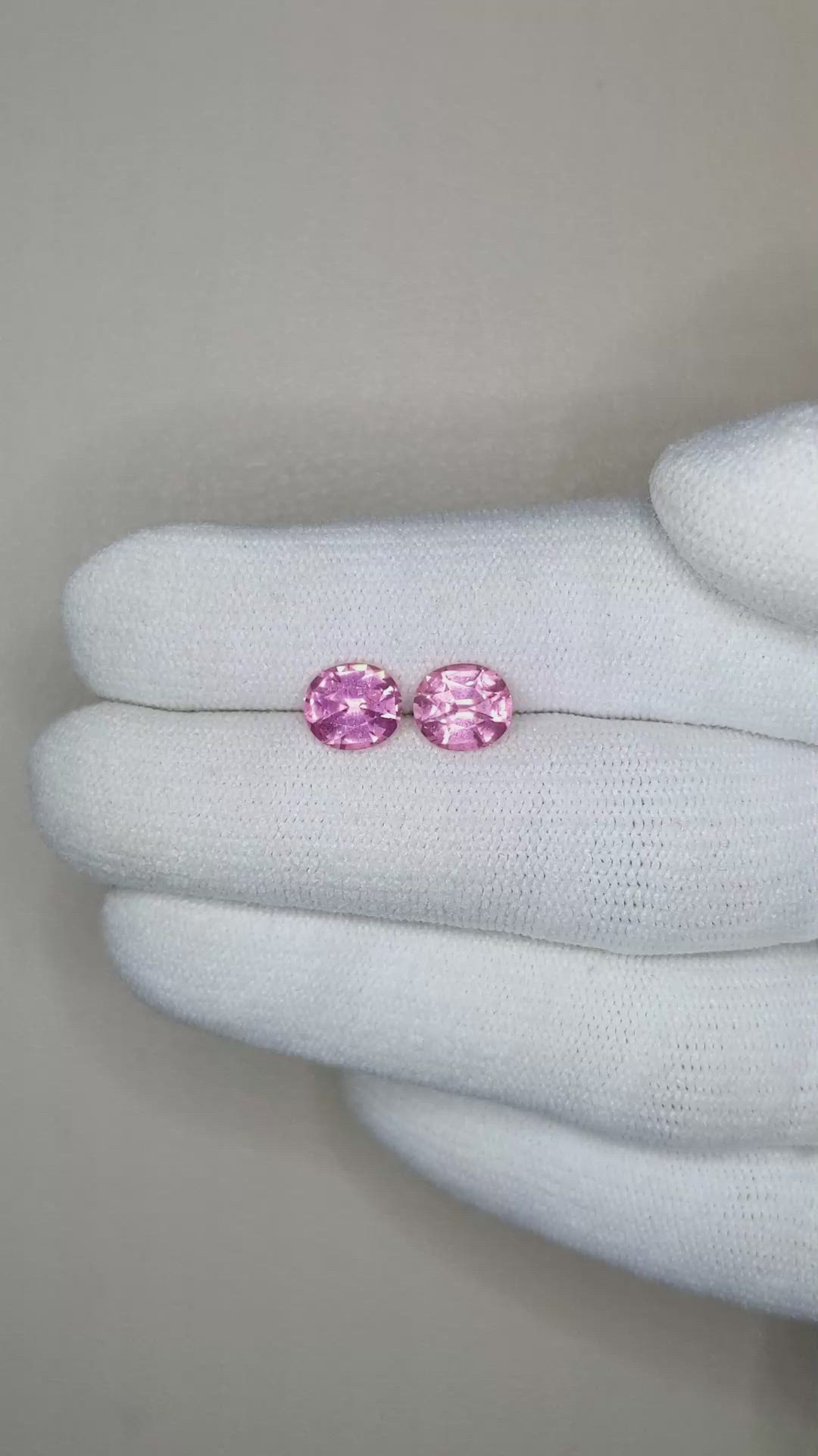 2.35 Ct.Tw.Total Carat Weight Spinel Pair from Tanzania Size Video