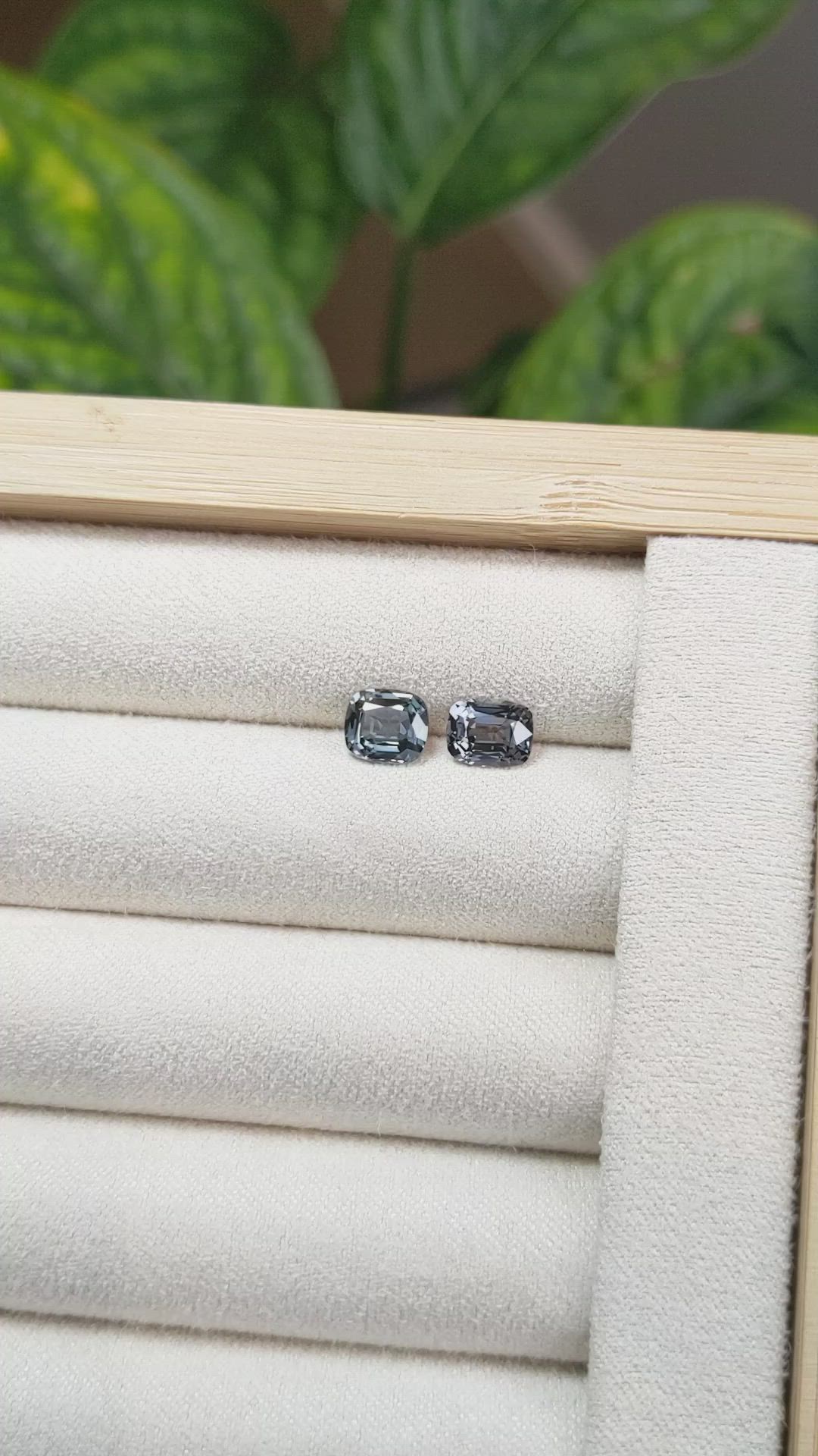 2.28 Ct.Tw.Total Carat Weight Spinel Pair from Burma (Myanmar) Size Video