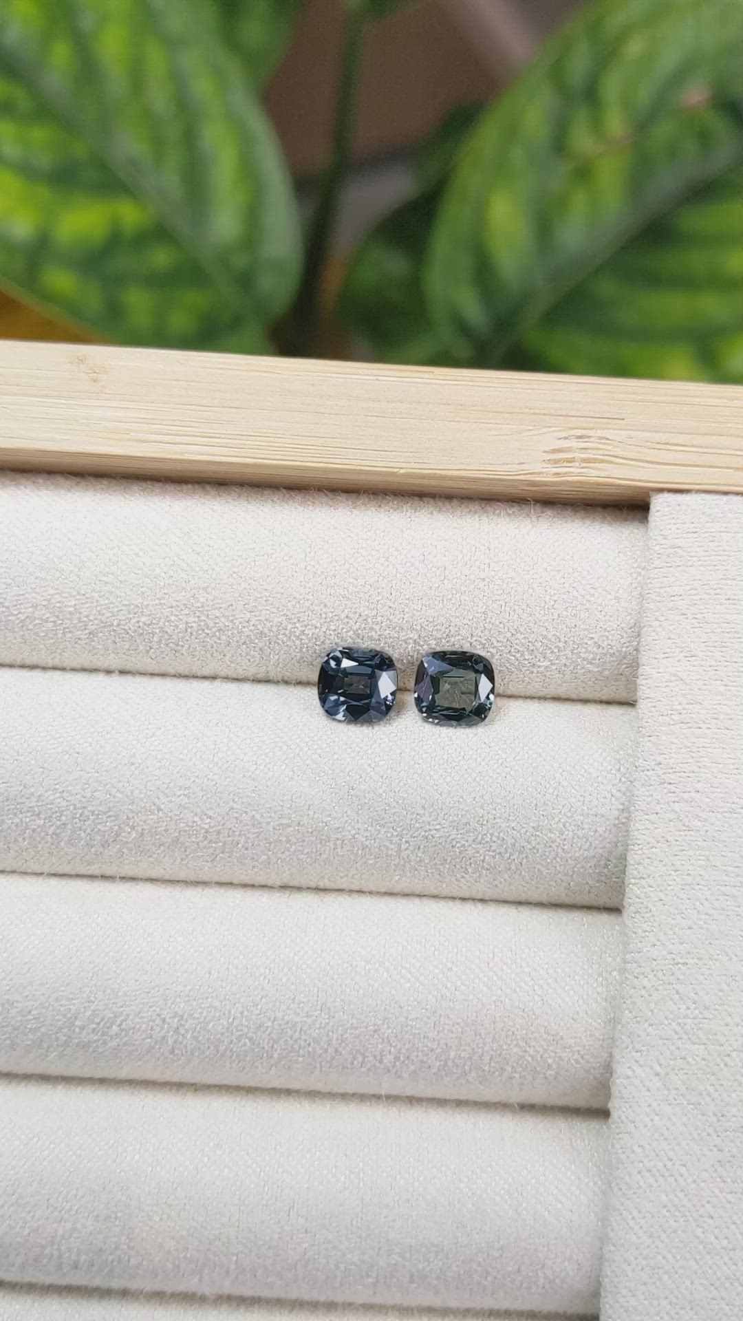 2.16 Ct.Tw.Total Carat Weight Spinel Pair from Burma (Myanmar) Size Video