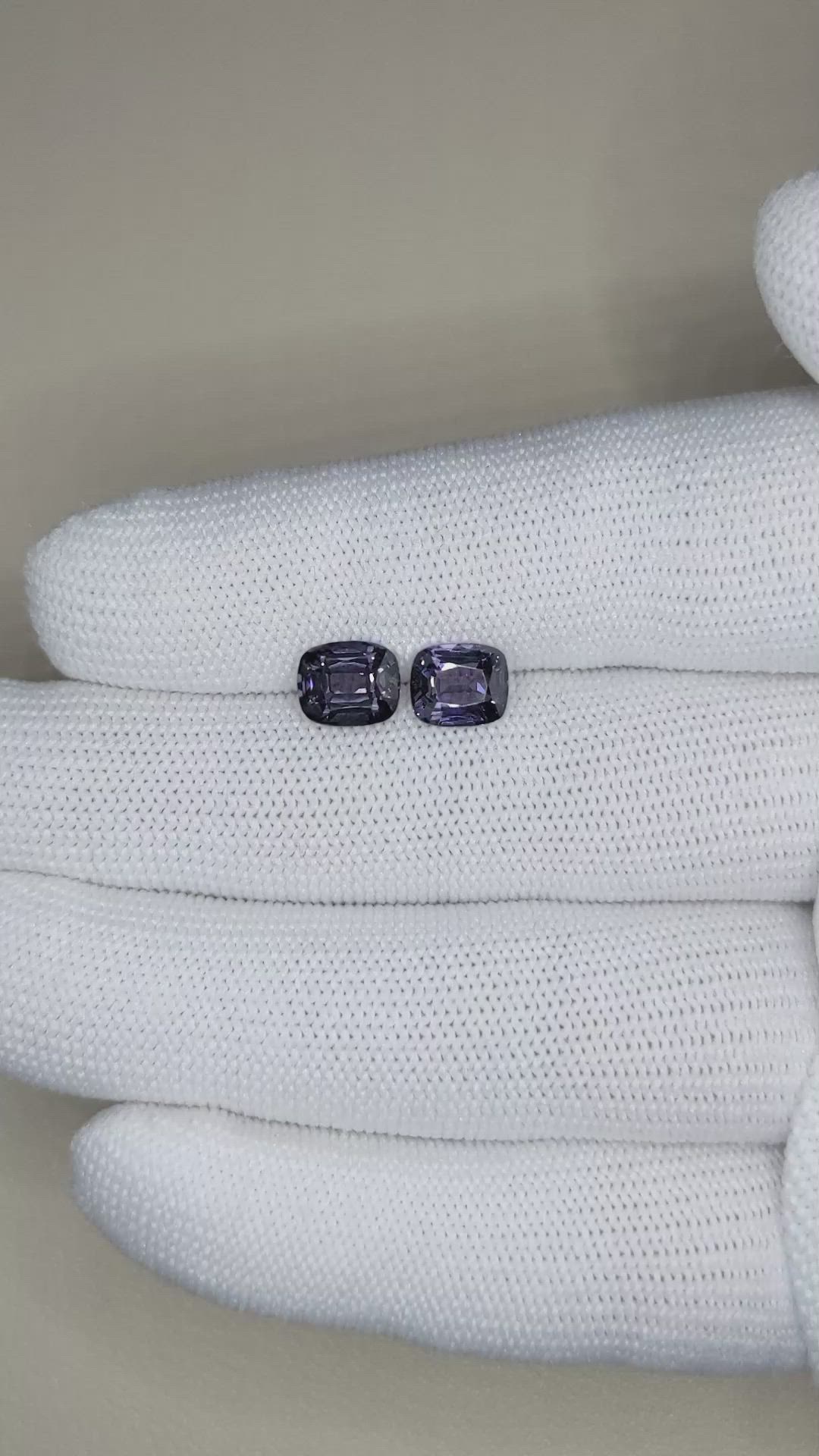 3.17 Ct.Tw.Total Carat Weight Spinel Pair from Burma (Myanmar) Size Video