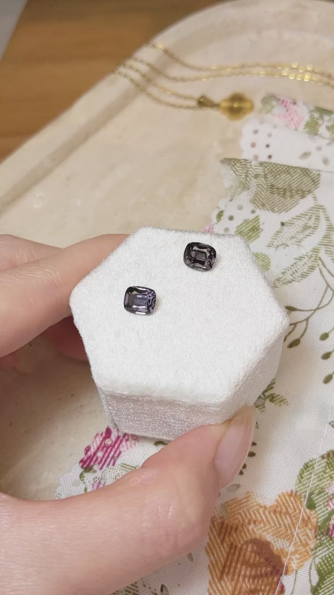 3.17 Ct.Tw.Total Carat Weight Spinel Pair from Burma (Myanmar) Size Video