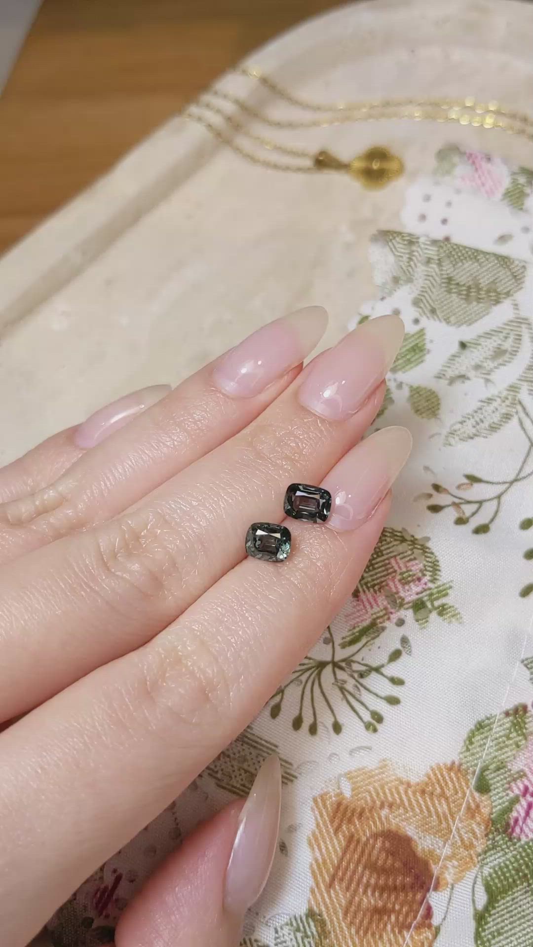 2.32 Ct.Tw.Total Carat Weight Spinel Pair from Burma (Myanmar) Size Video