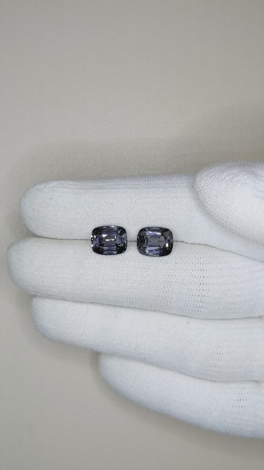 3.89 Ct.Tw.Total Carat Weight Spinel Pair from Burma (Myanmar) Size Video