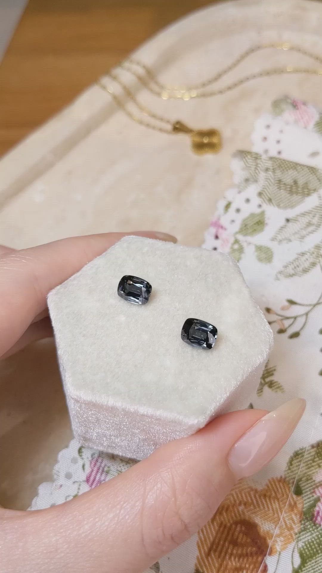 2.83 Ct.Tw.Total Carat Weight Spinel Pair from Burma (Myanmar) Size Video