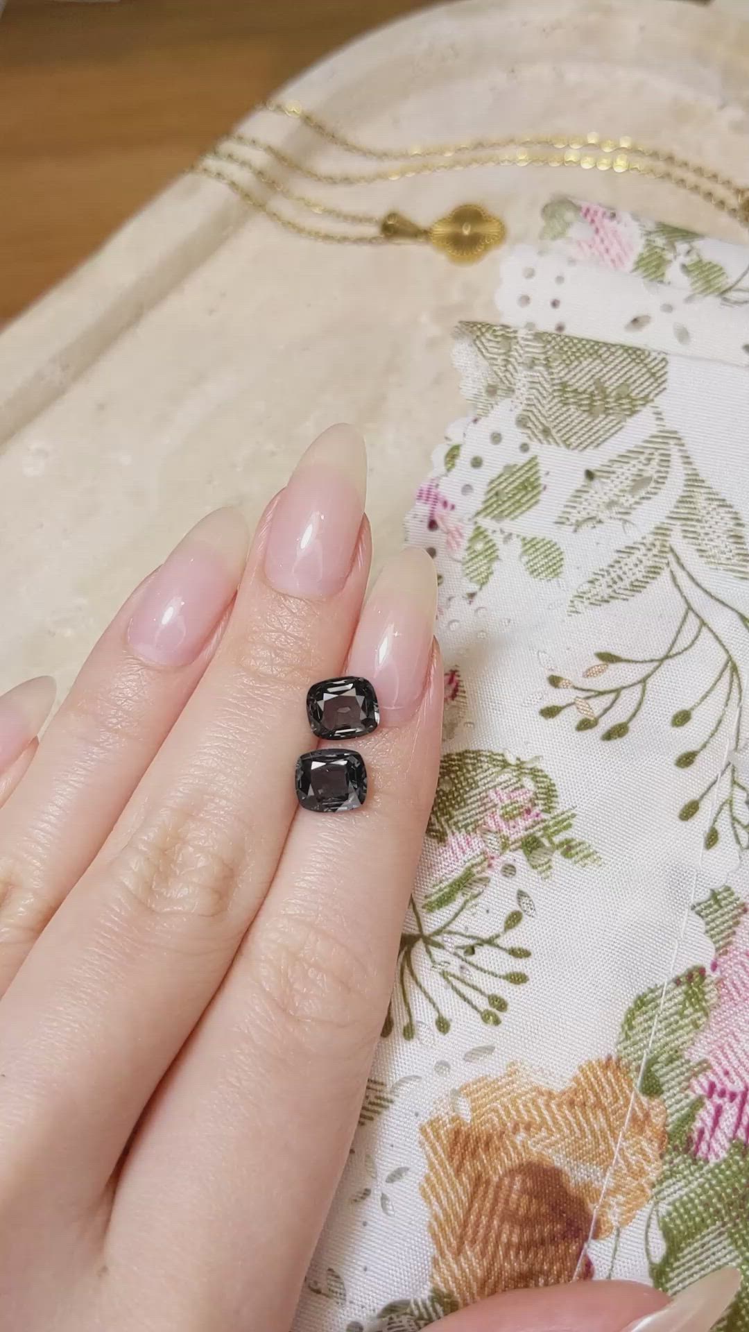 3.44 Ct.Tw.Total Carat Weight Spinel Pair from Burma (Myanmar) Size Video