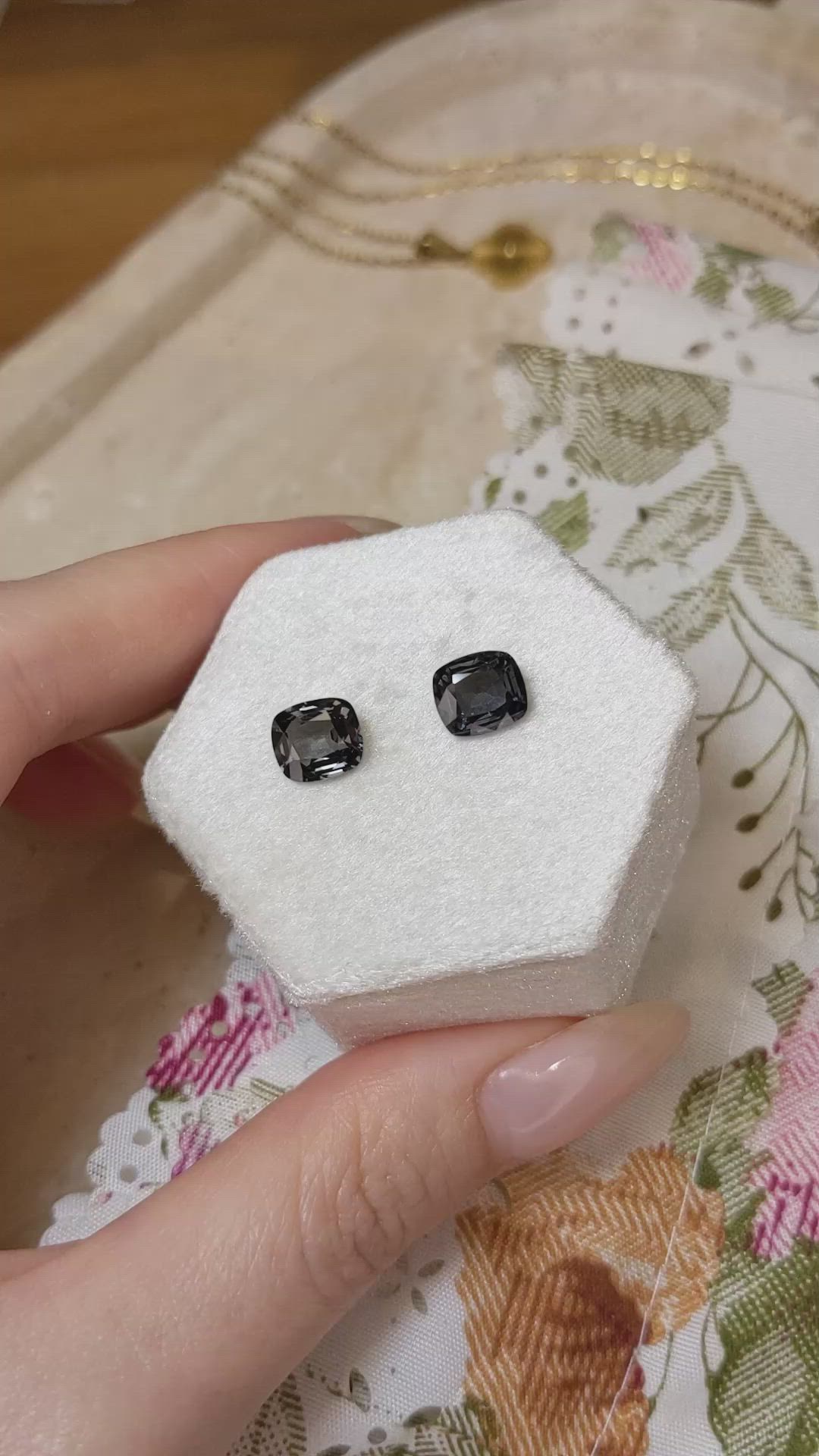 3.44 Ct.Tw.Total Carat Weight Spinel Pair from Burma (Myanmar) Size Video