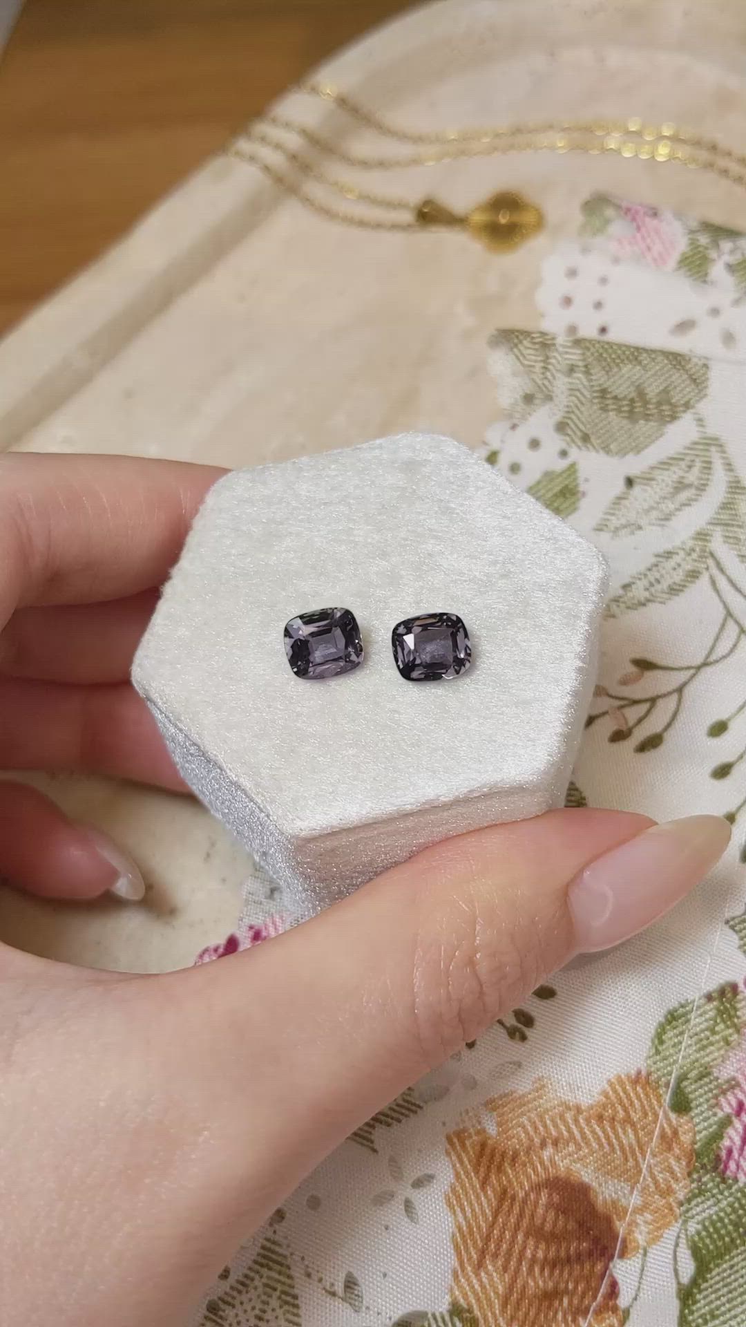 3.32 Ct.Tw.Total Carat Weight Spinel Pair from Burma (Myanmar) Size Video
