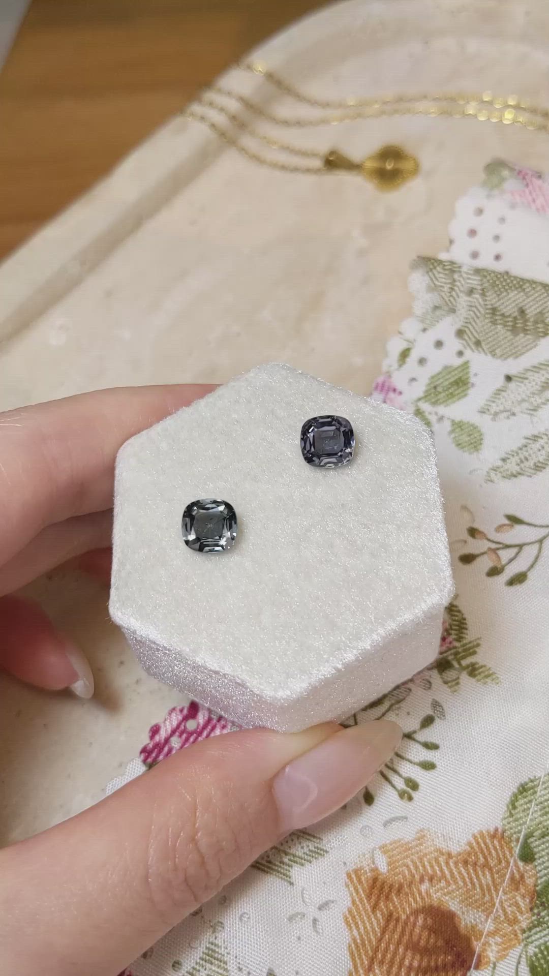 3.26 Ct.Tw.Total Carat Weight Spinel Pair from Burma (Myanmar) Size Video