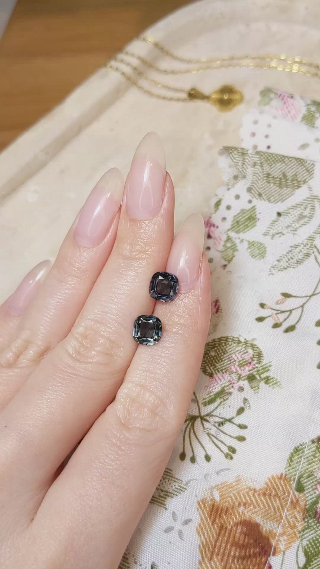 3.26 Ct.Tw.Total Carat Weight Spinel Pair from Burma (Myanmar) Size Video