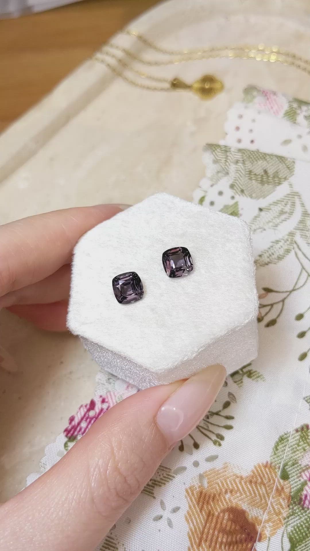 3.56 Ct.Tw.Total Carat Weight Spinel Pair from Burma (Myanmar) Size Video