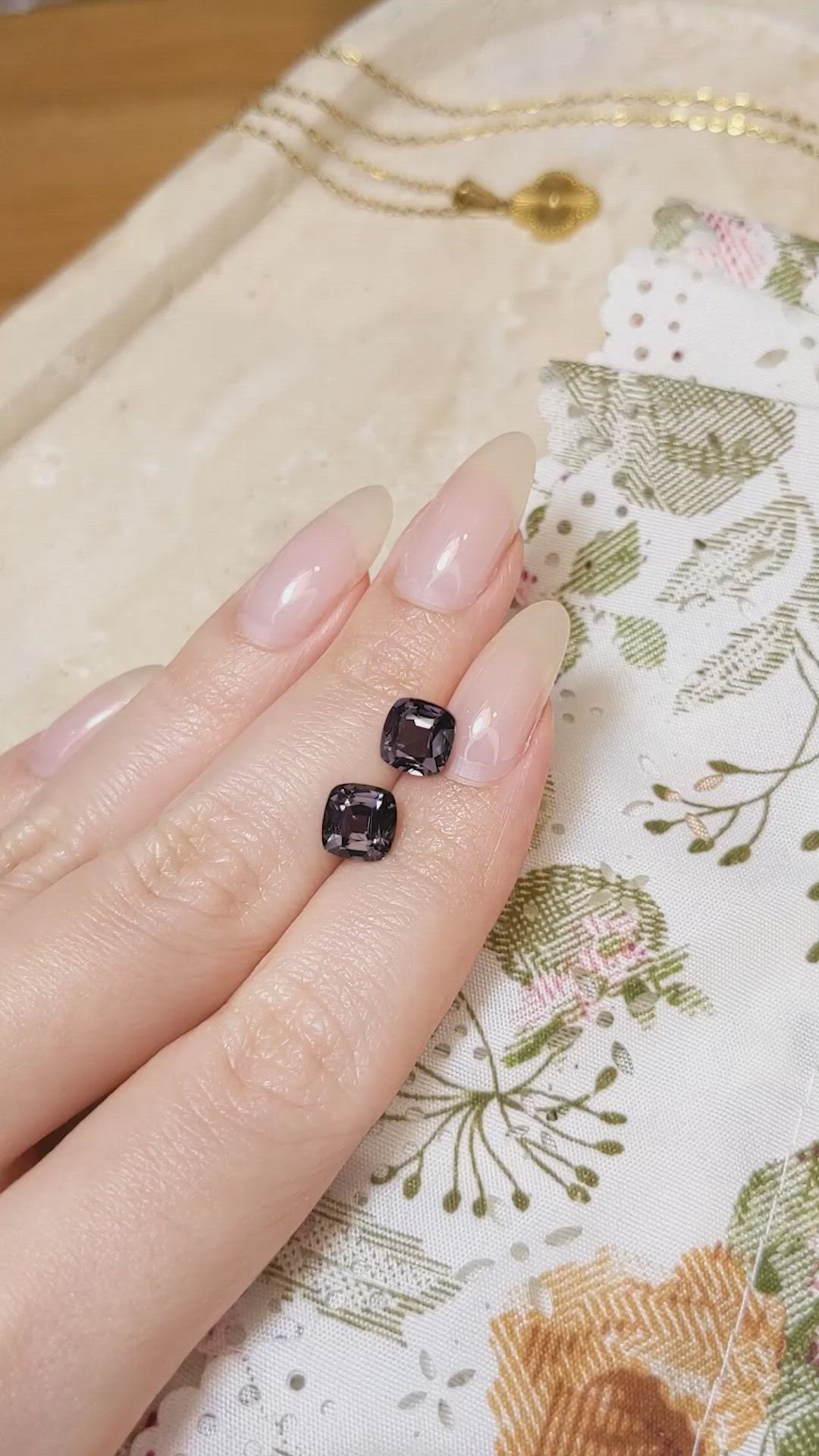 3.56 Ct.Tw.Total Carat Weight Spinel Pair from Burma (Myanmar) Size Video