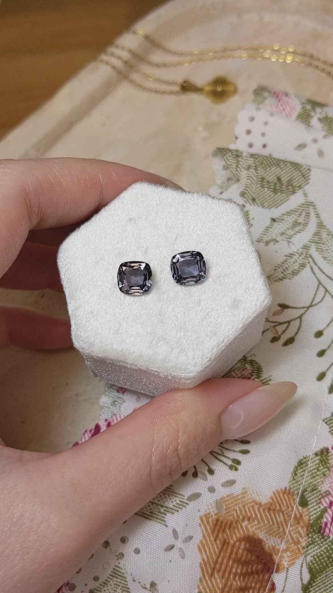 3.86 Ct.Tw.Total Carat Weight Spinel Pair from Burma (Myanmar) Size Video