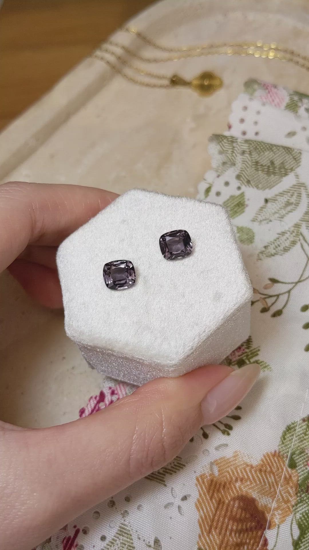 3.80 Ct.Tw.Total Carat Weight Spinel Pair from Burma (Myanmar) Size Video