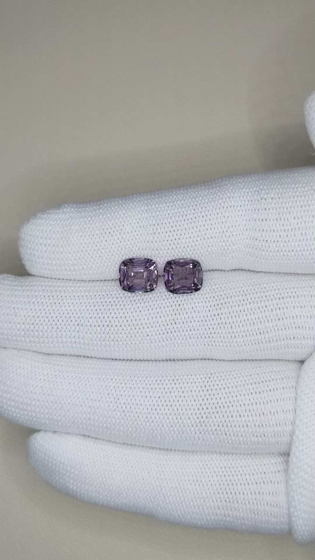 3.80 Ct.Tw.Total Carat Weight Spinel Pair from Burma (Myanmar) Size Video