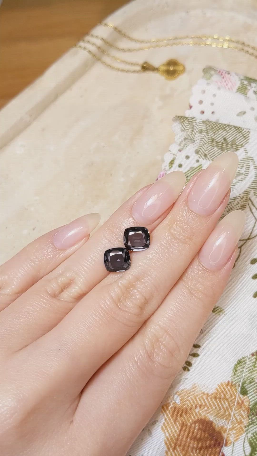 4.09 Ct.Tw.Total Carat Weight Spinel Pair from Burma (Myanmar) Size Video
