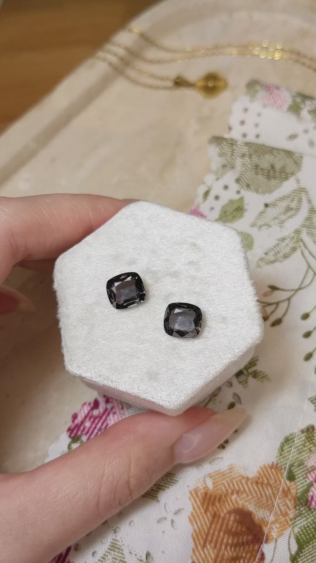 4.09 Ct.Tw.Total Carat Weight Spinel Pair from Burma (Myanmar) Size Video