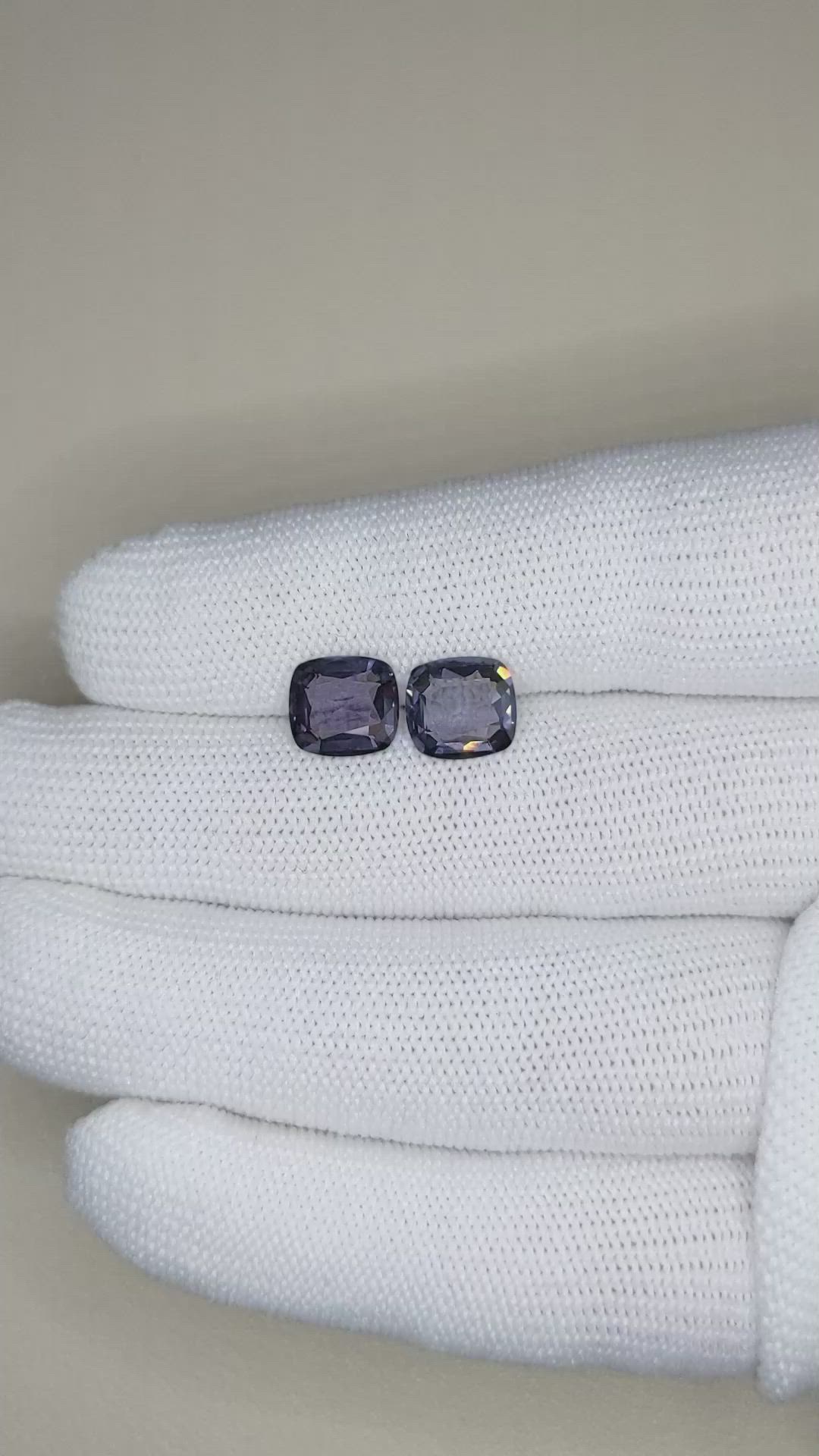 4.09 Ct.Tw.Total Carat Weight Spinel Pair from Burma (Myanmar) Size Video