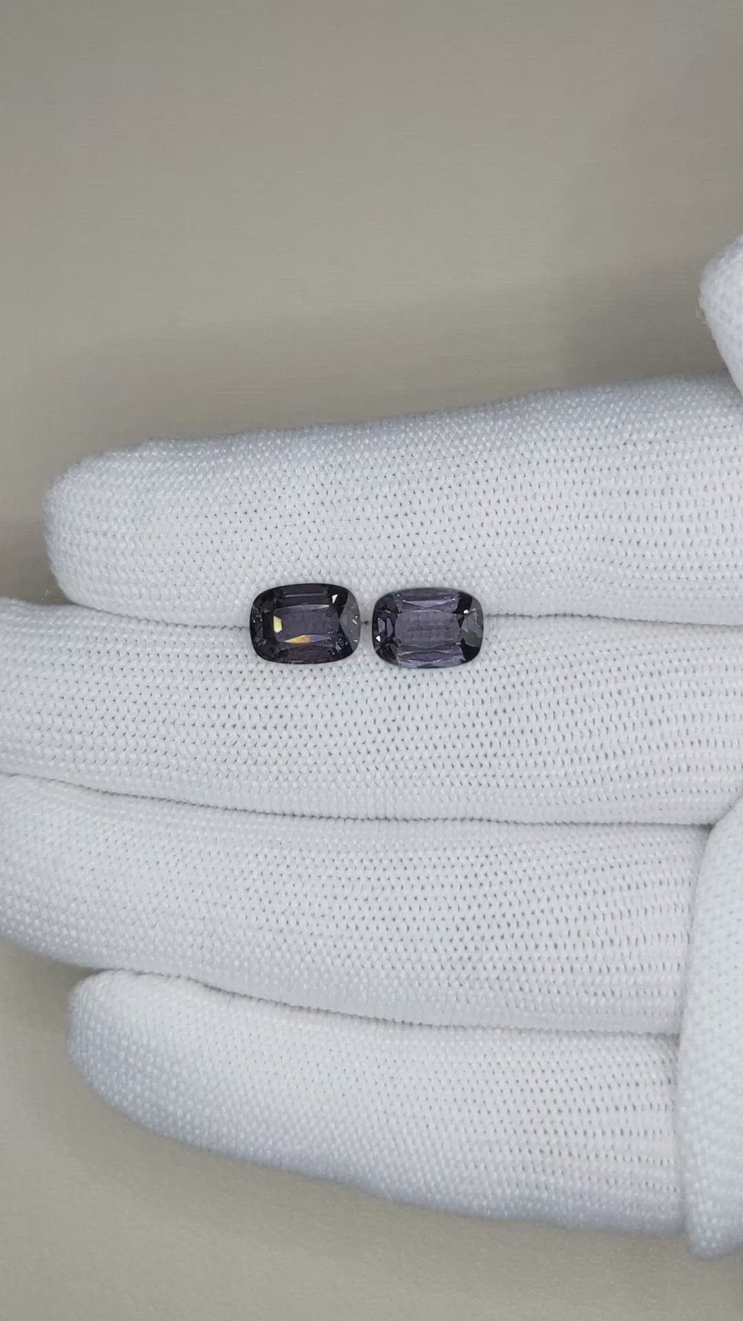 4.50 Ct.Tw.Total Carat Weight Spinel Pair from Burma (Myanmar) Size Video