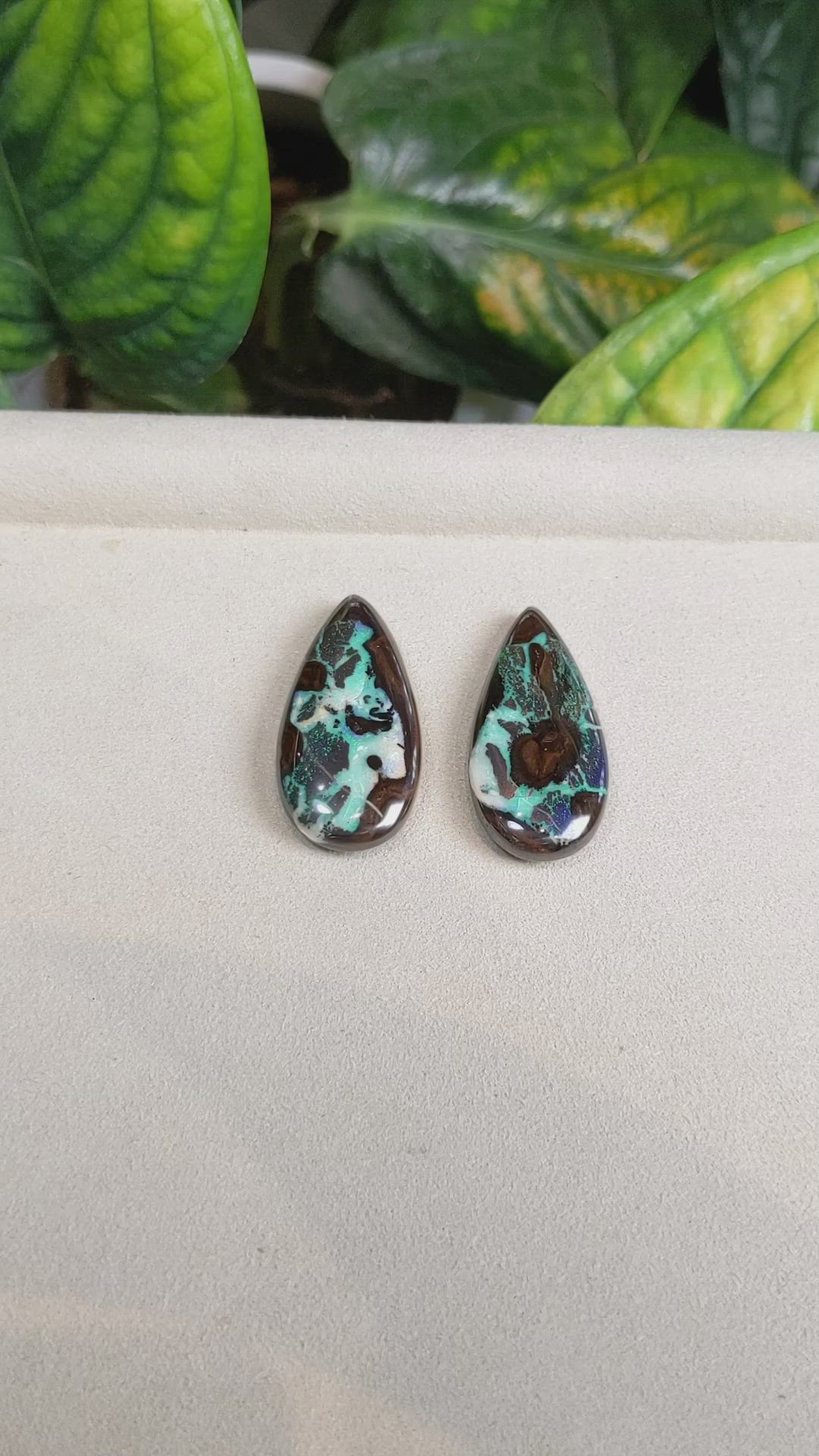 90.34 Ct.Tw.Total Carat Weight Cabochon Boulder Opal Pair from Australia Size Video