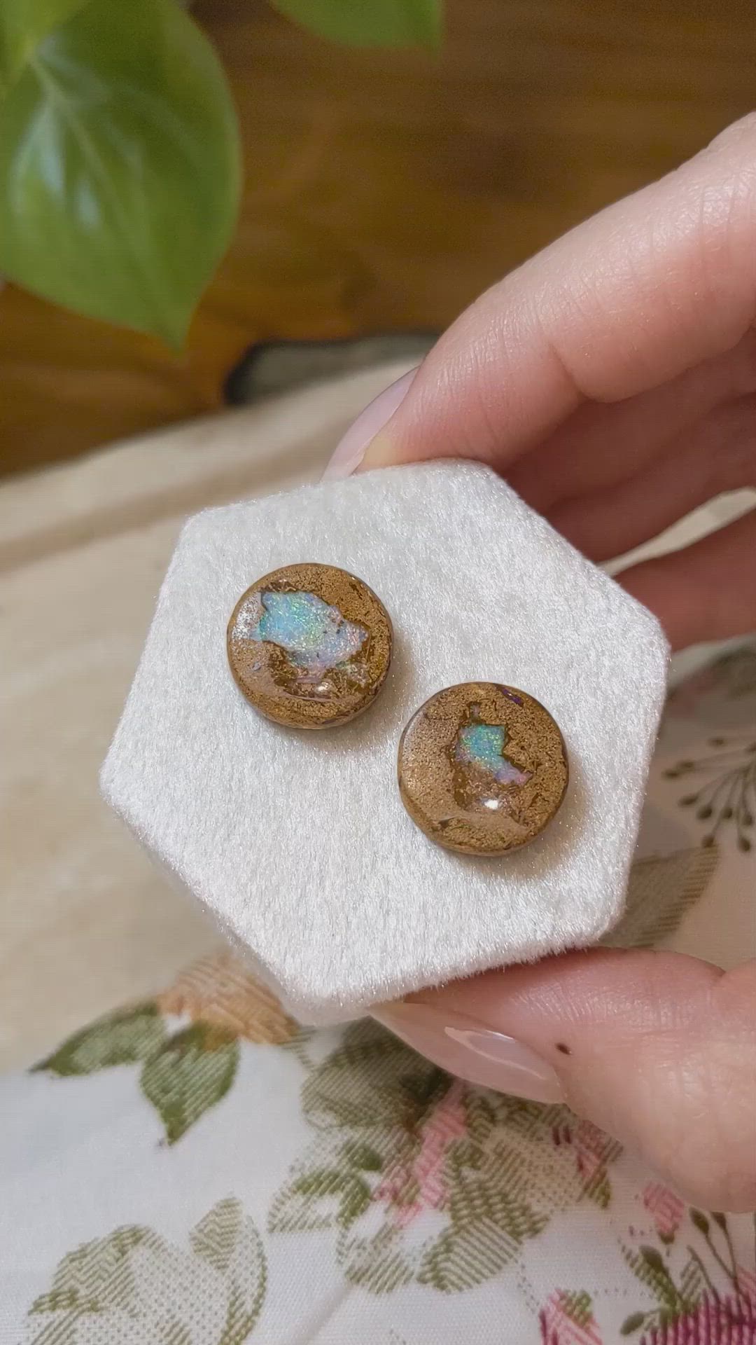 13.13 Ct.Tw.Total Carat Weight Cabochon Boulder Opal Pair from Australia Size Video